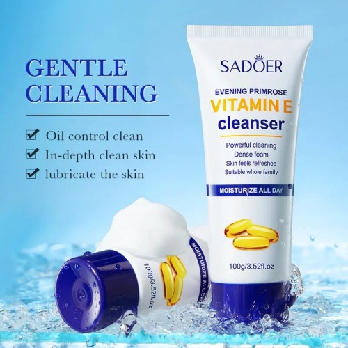 SADOER Evening Primrose Vitamin E Moisturizing Deep Cleansing Facial Cleanser- 100g (CHINA)_img_2