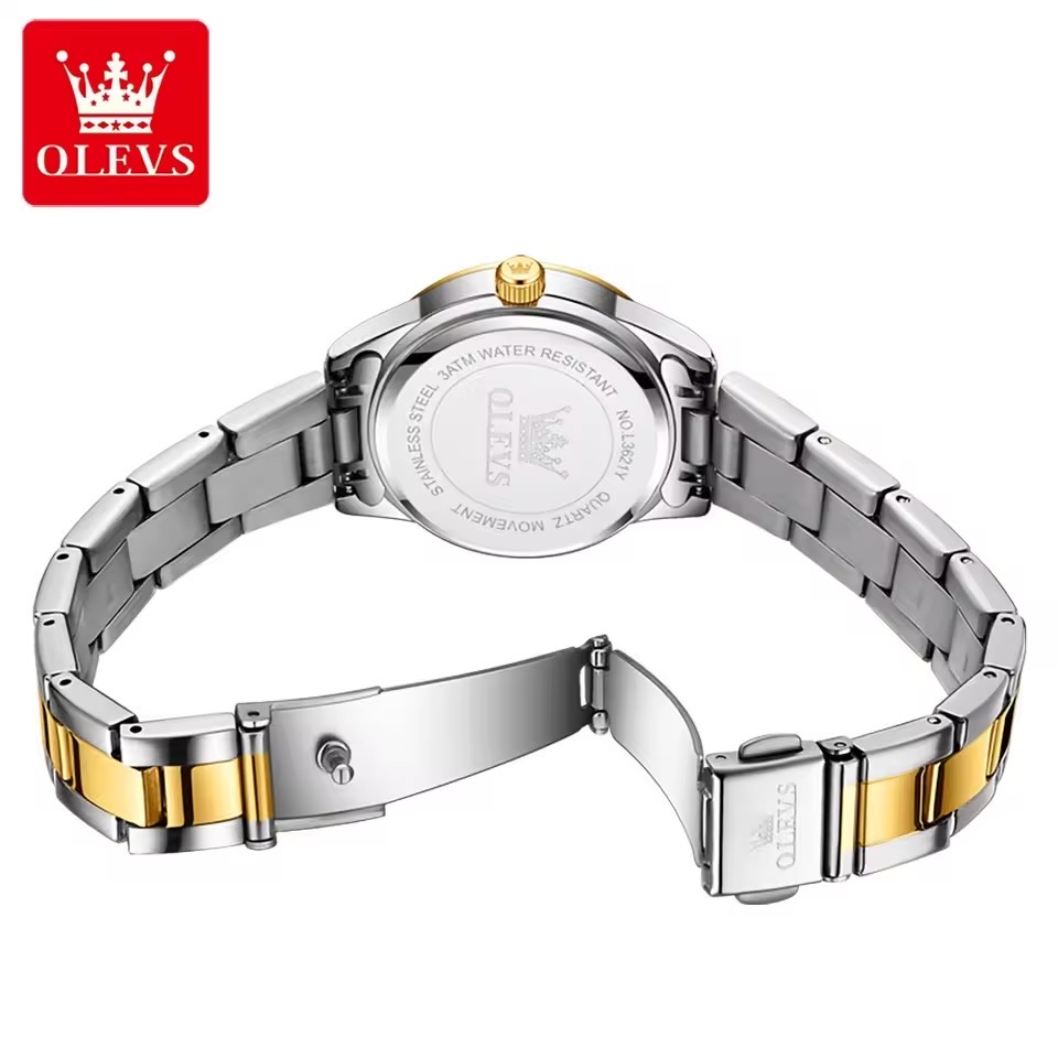 OLEVS 3621 Ladies Chain Watch- Silver Dial- Golden Bezel- Silver+Golden Bezel- TF Code OL976CF_img_5