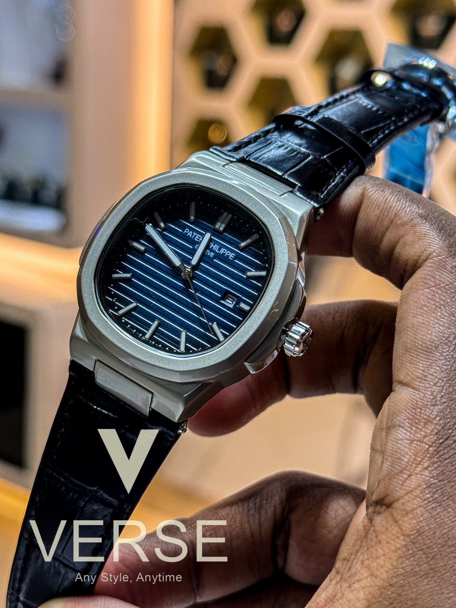 Patek Nautilus blue dial sweep