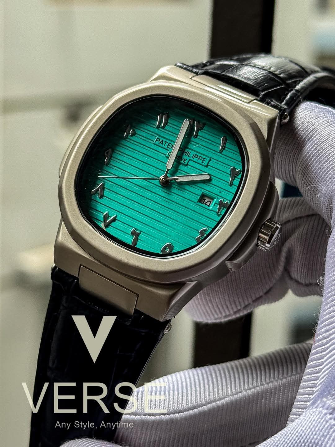 Patek Arabic Aura black belt tiffany dial