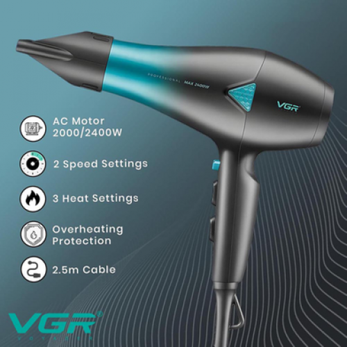 VGR V-455 Professional Hair Dryer with 2000-2400 Watts AC Motor_img_2