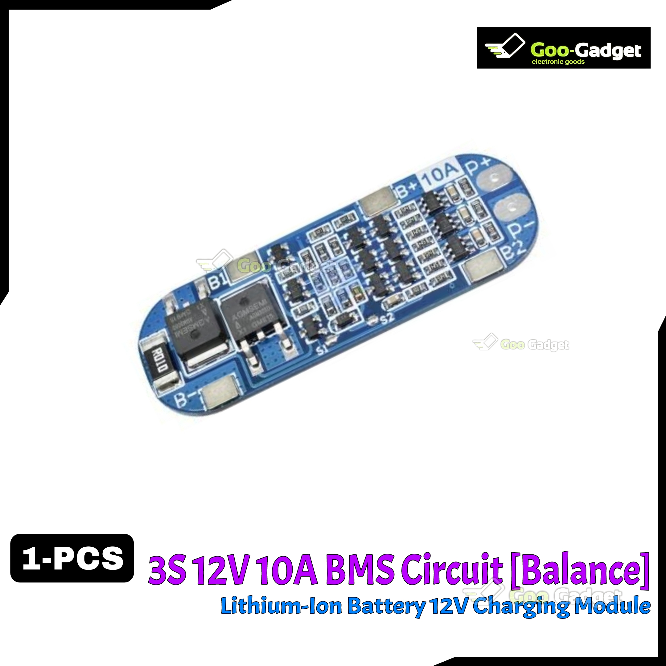 3S 10A 12V 18650 Lithium-Ion Battery Charger Protection Board | BMS Module for Lithium Battery