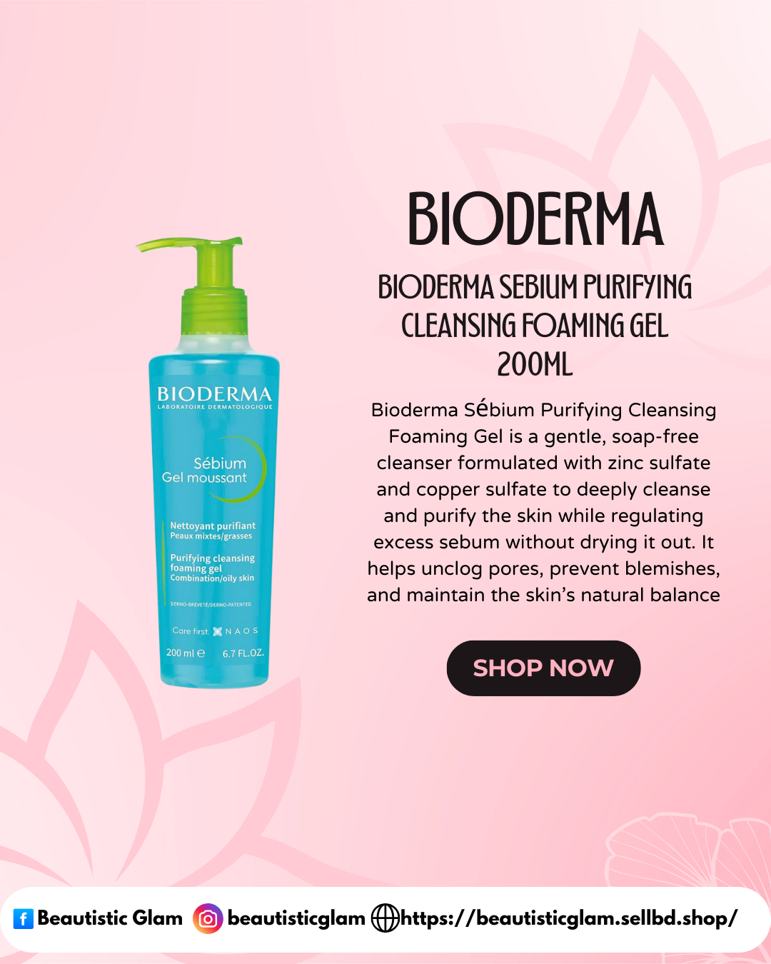Bioderma Sebium Purifying Cleansing Foaming Gel  200ML