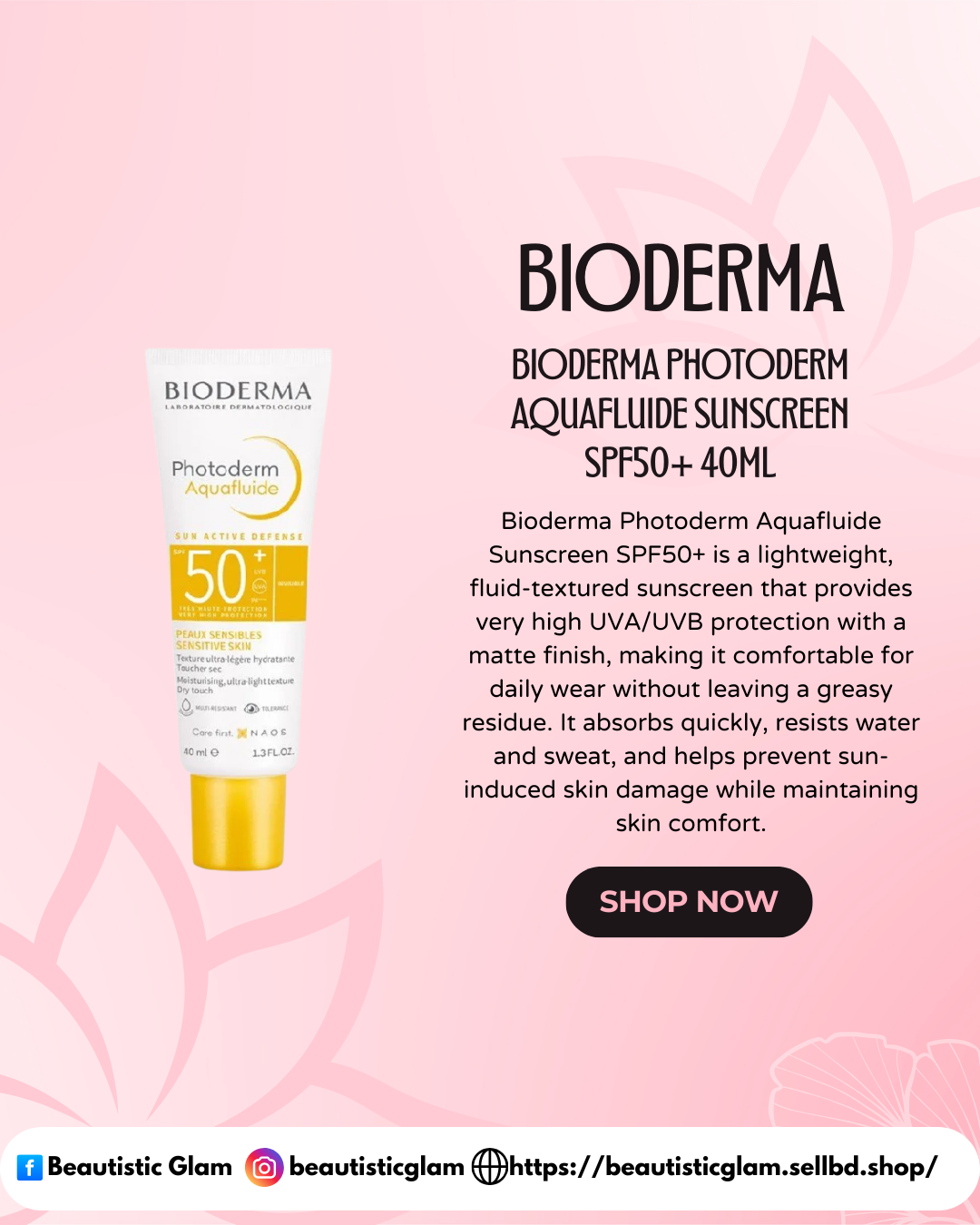 Bioderma Photoderm Aquafluide Sunscreen SPF50+ 40ML
