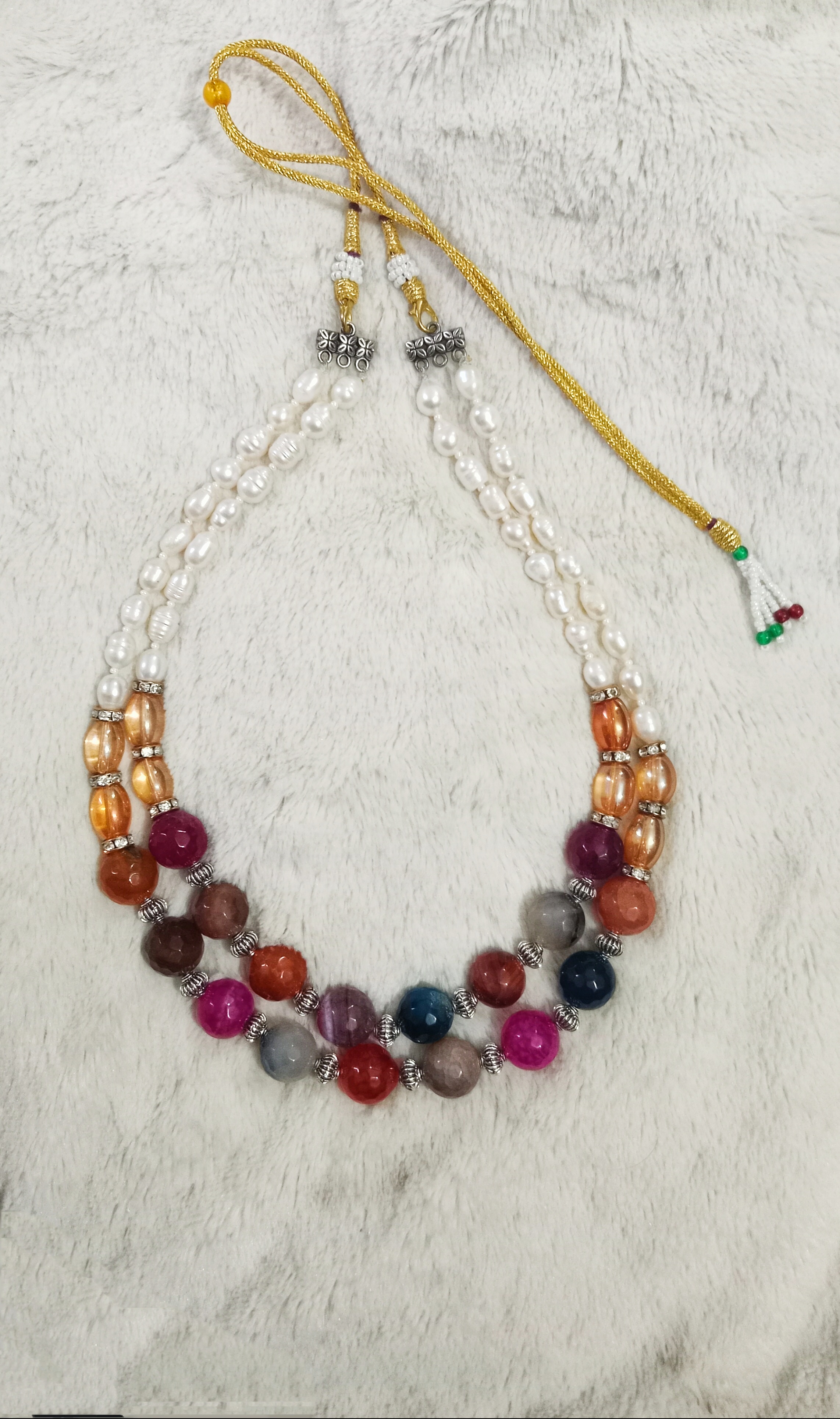 original pearl & original stone combination necklace_img_0
