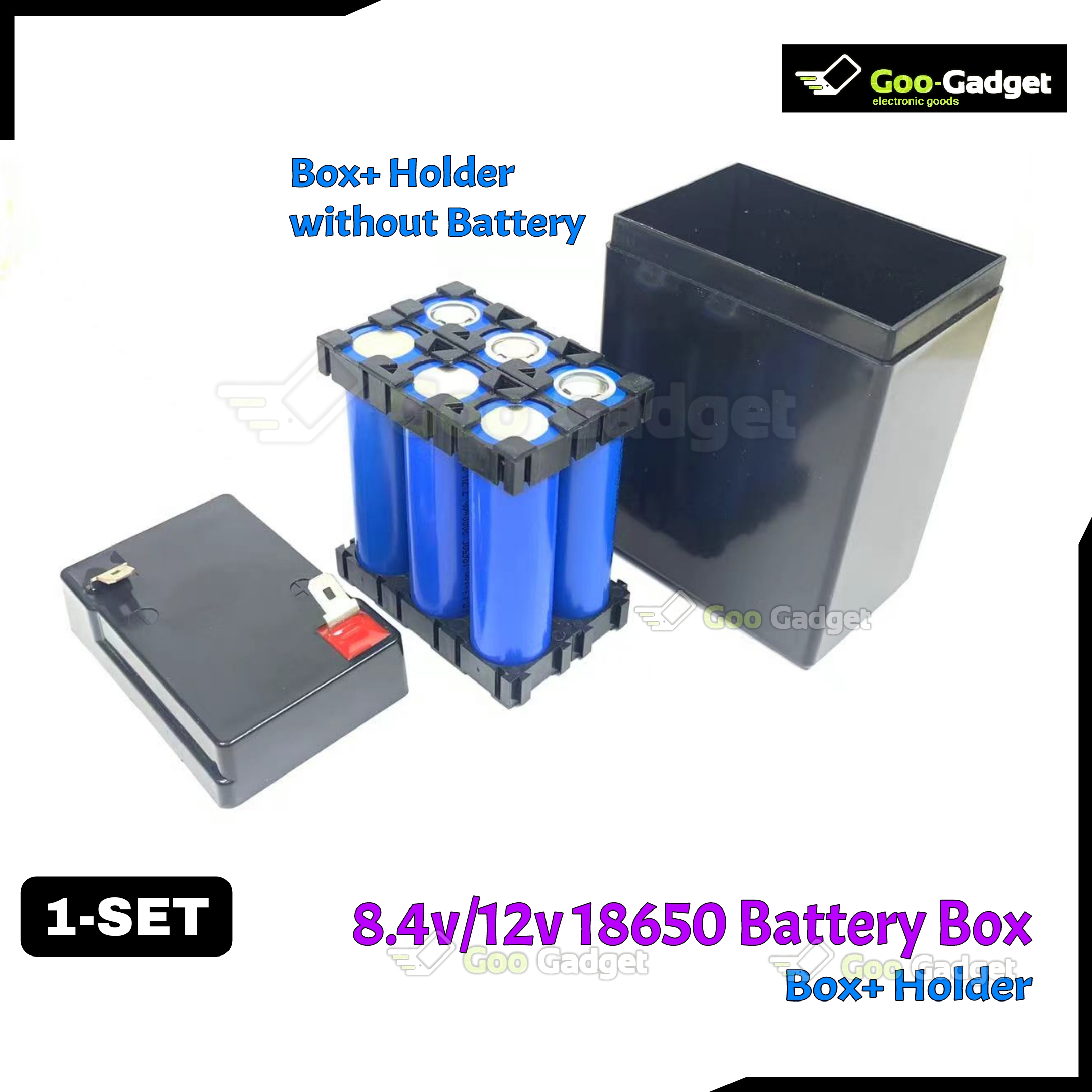 18650 Battery Pack Kit (8.4V / 12.6V) with Storage Box + Spacer + Nickel + 2S/3S 20A BMS – 6 Cell Holder_img_3
