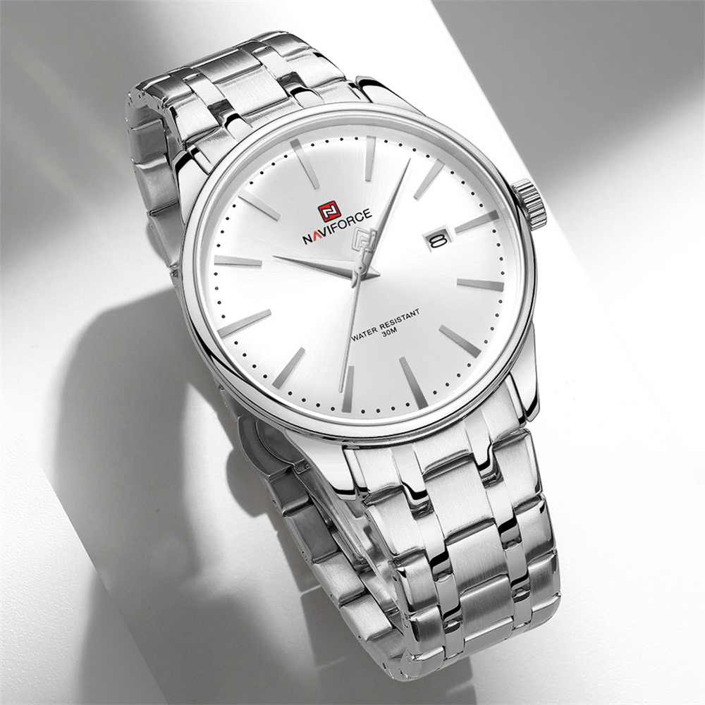 Naviforce 9230 Gents Chain Watch- Silver Dial- Silver Bezel- Silver Chain- TF Code NF978CM_img_0