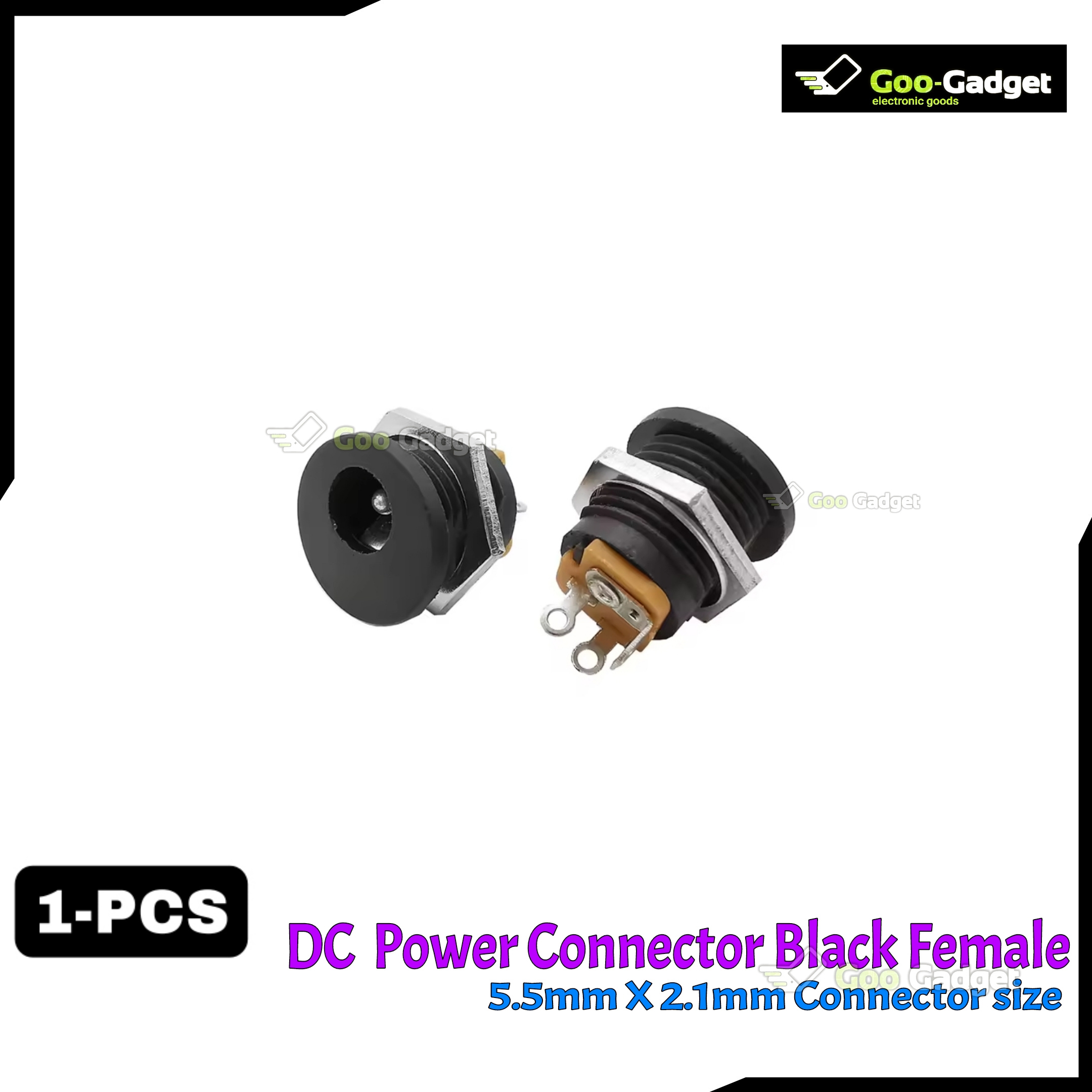 DC Female Jack Power Socket (5.5 x 2.1mm) l Panel Mount Connector