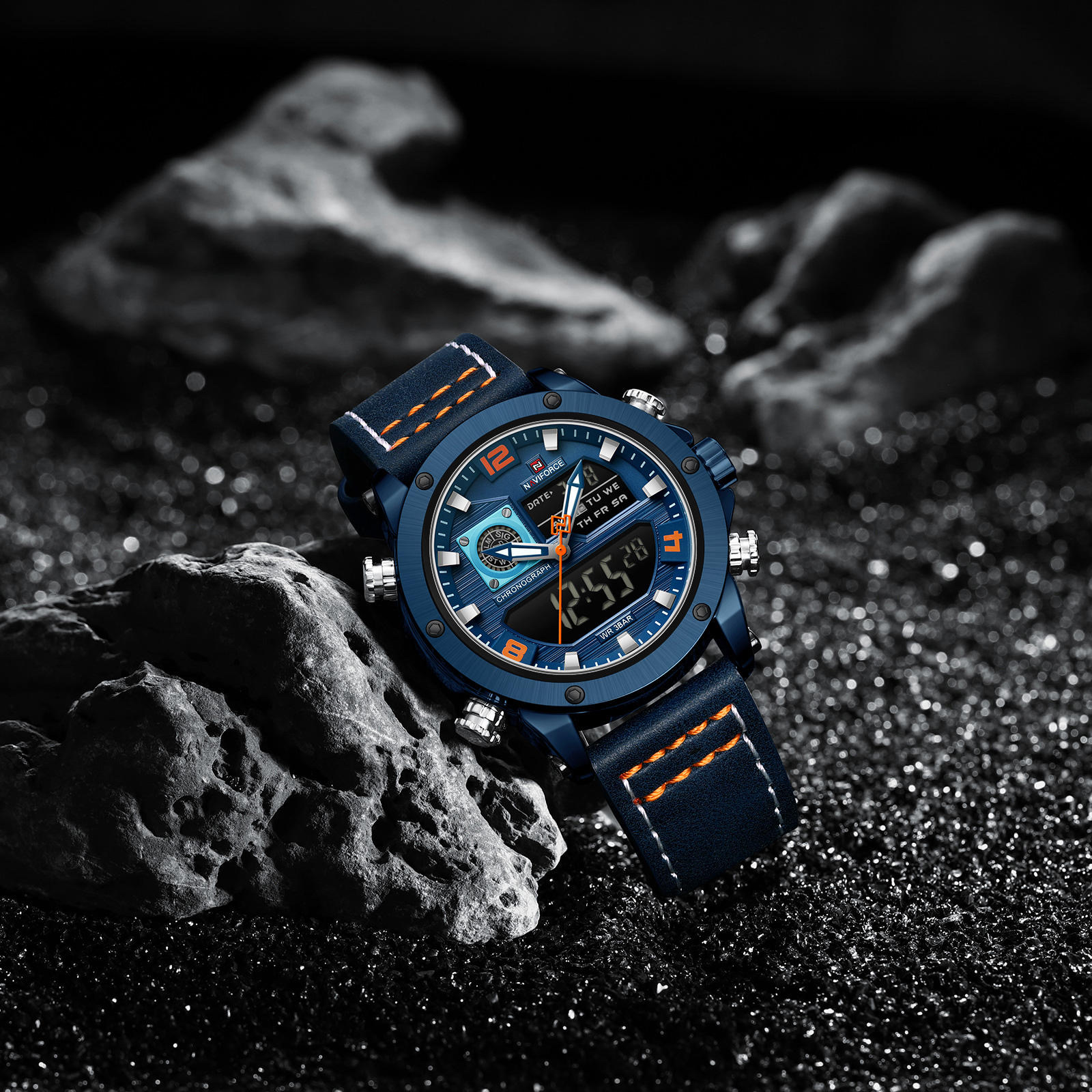 Naviforce 9236 Gents Belt Watch- Blue Dial- Blue Bezel- Blue Belt- TF Code NF995BM_img_2