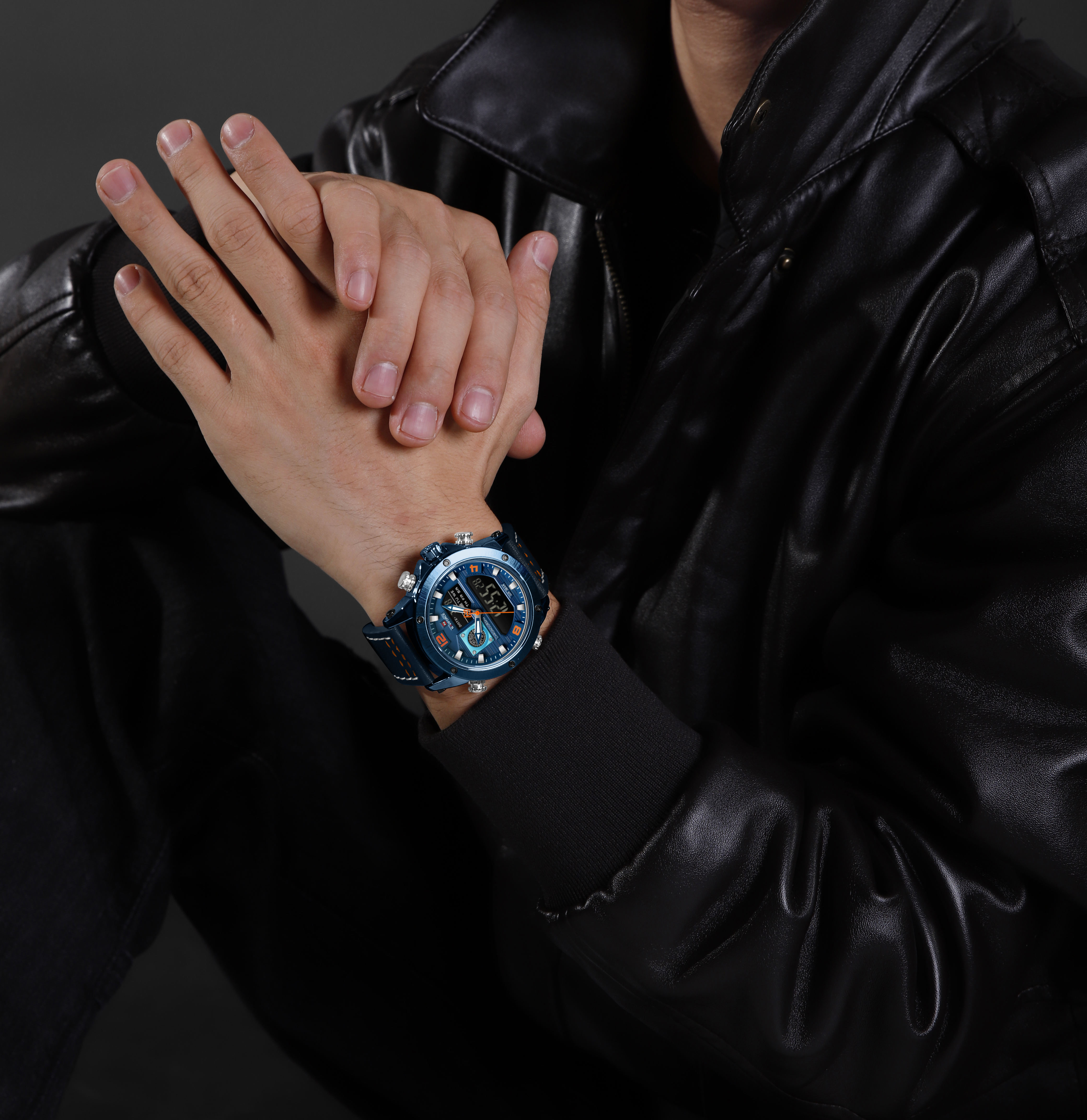 Naviforce 9236 Gents Belt Watch- Blue Dial- Blue Bezel- Blue Belt- TF Code NF995BM_img_4