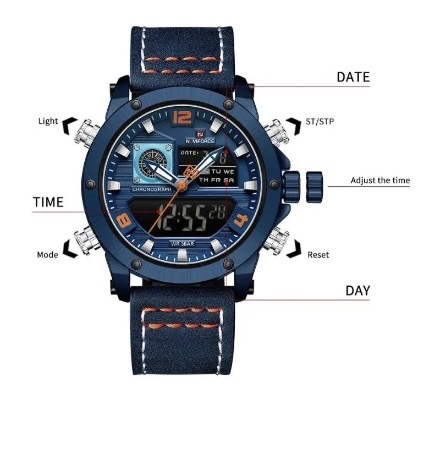 Naviforce 9236 Gents Belt Watch- Blue Dial- Blue Bezel- Blue Belt- TF Code NF995BM_img_5