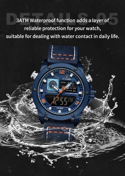 Naviforce 9236 Gents Belt Watch- Blue Dial- Blue Bezel- Blue Belt- TF Code NF995BM_img_8