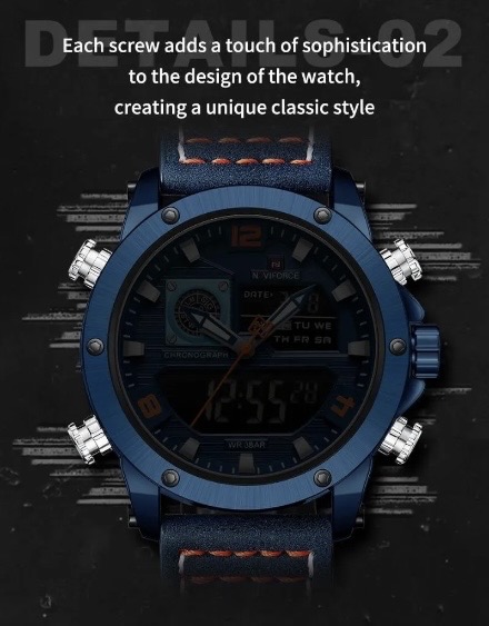 Naviforce 9236 Gents Belt Watch- Blue Dial- Blue Bezel- Blue Belt- TF Code NF995BM_img_9