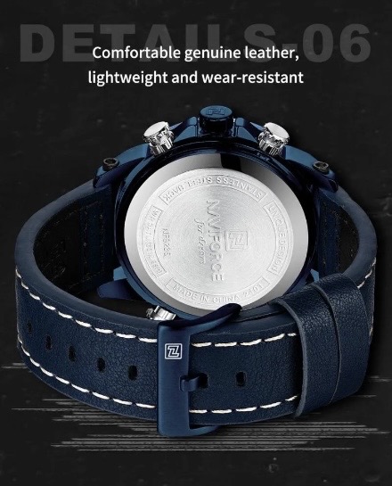 Naviforce 9236 Gents Belt Watch- Blue Dial- Blue Bezel- Blue Belt- TF Code NF995BM_img_11