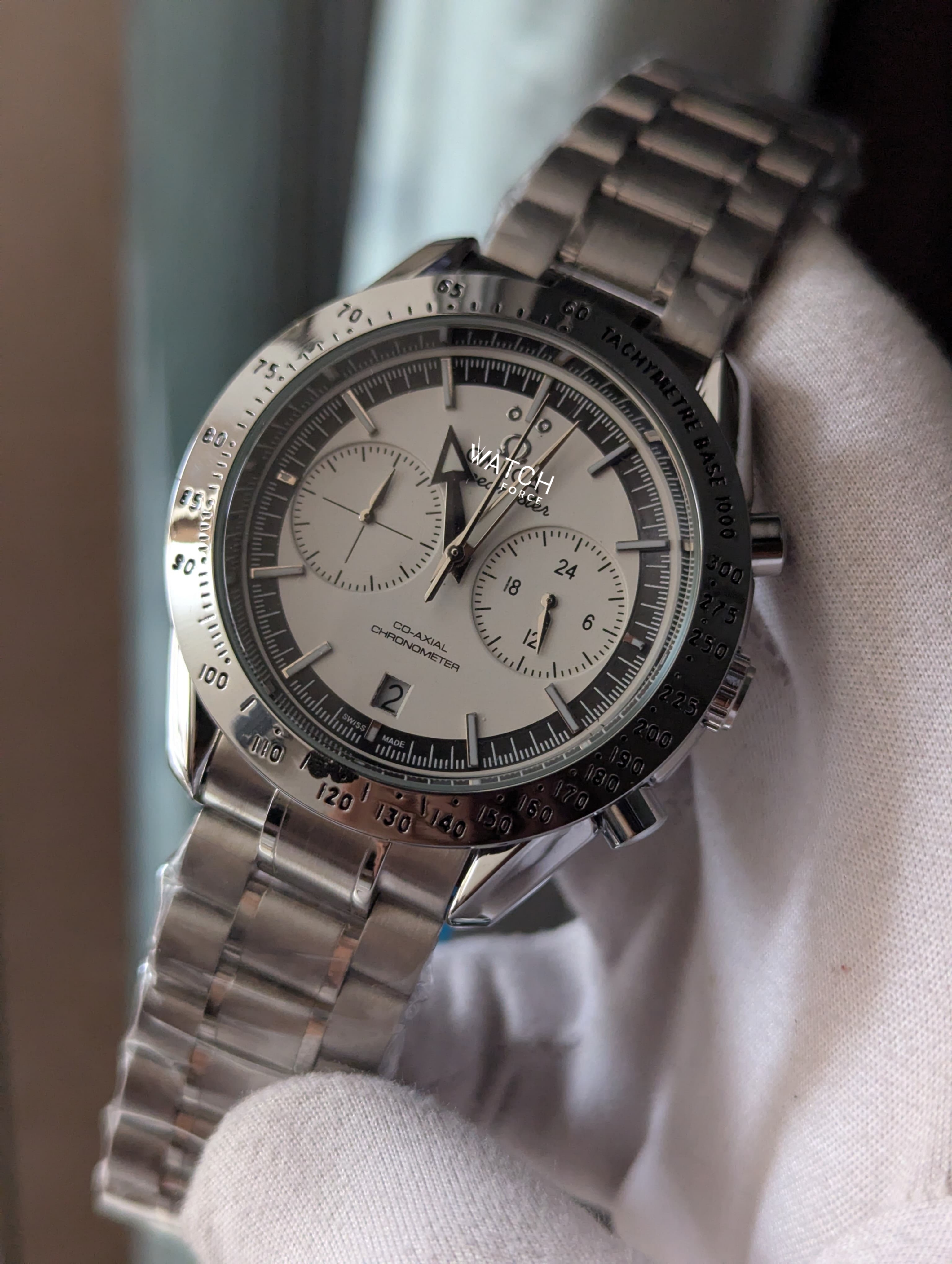 Omega Chronograph Watch White Face