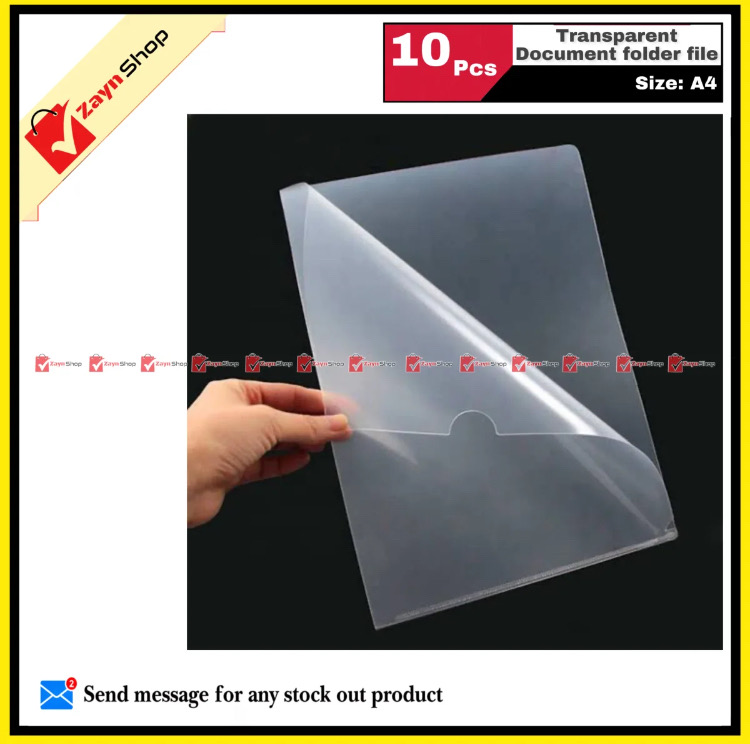 Documents Folder File Transparent Clear A4 Size Paper Organizer 8.5 x 12 Inch Pack of 10 pcs_img_1