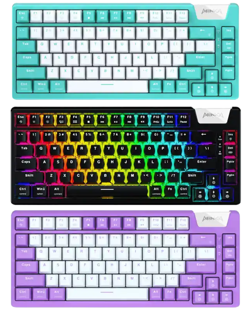 MONKA AE75 Tri-Mode Gasket Hotswappable RGB Mechanical Keyboard_img_0
