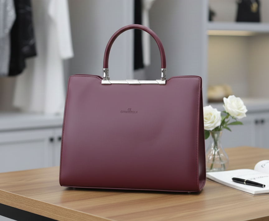 Chrisbella Women’s Burgundy Handbag_img_0