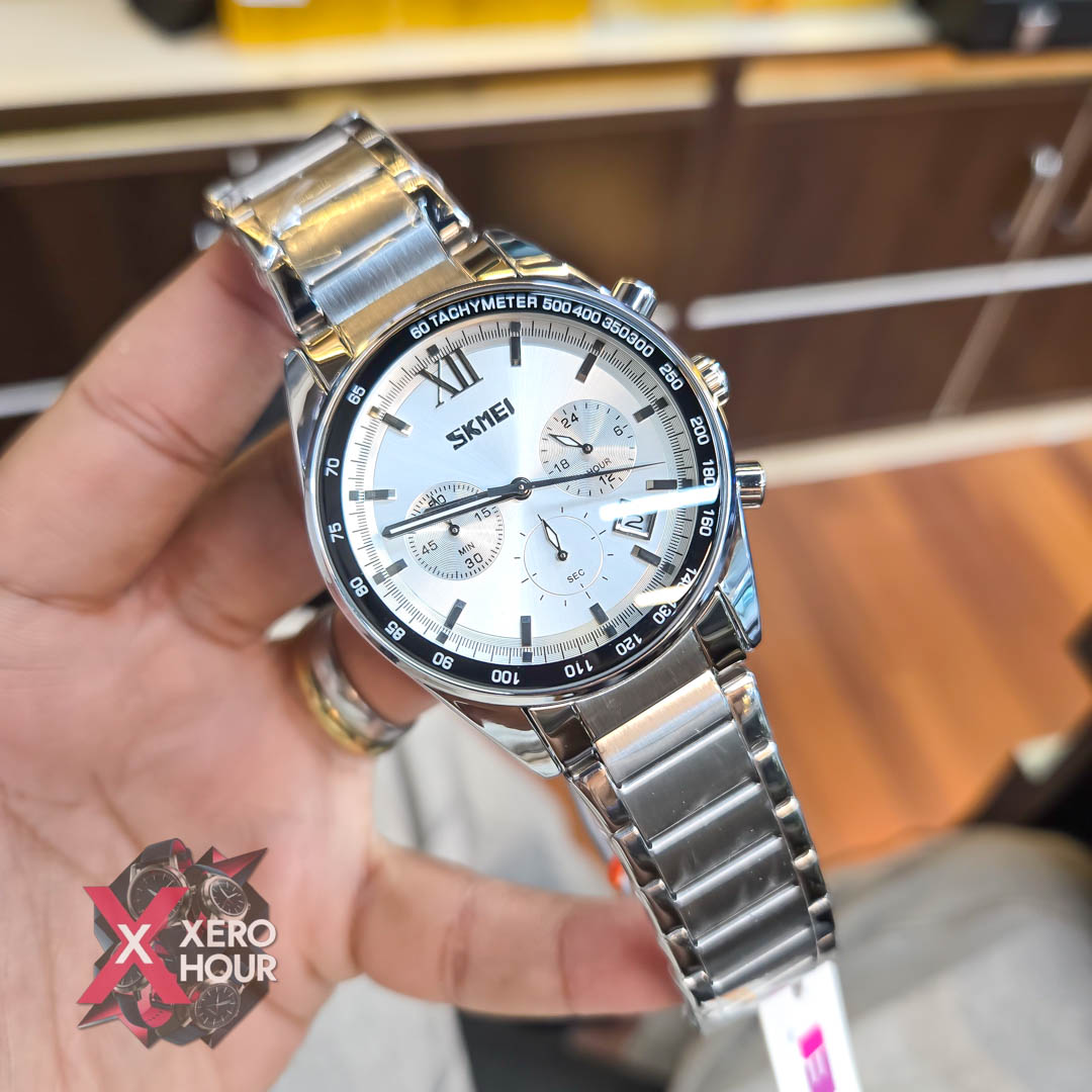 SKMEI 9096 Men’s Fashion Japan Movt Quartz Watch | White Dial_img_4