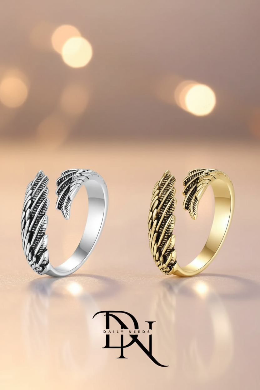 Angel Wing Couple Ring Set for Men & Women – Symbol of Love & Protection_img_2