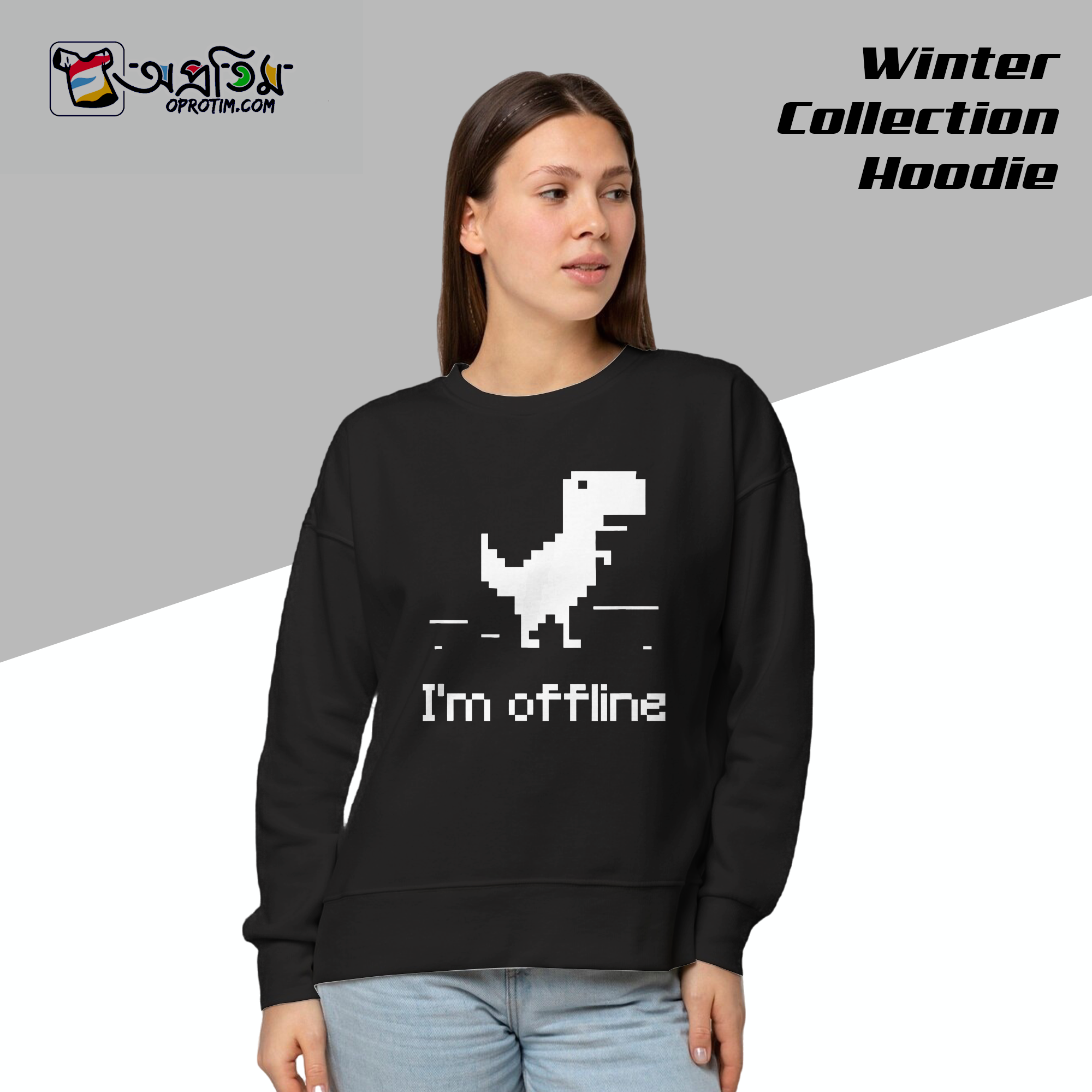 Ladies Black Design Printed Sweatshirt_img_0