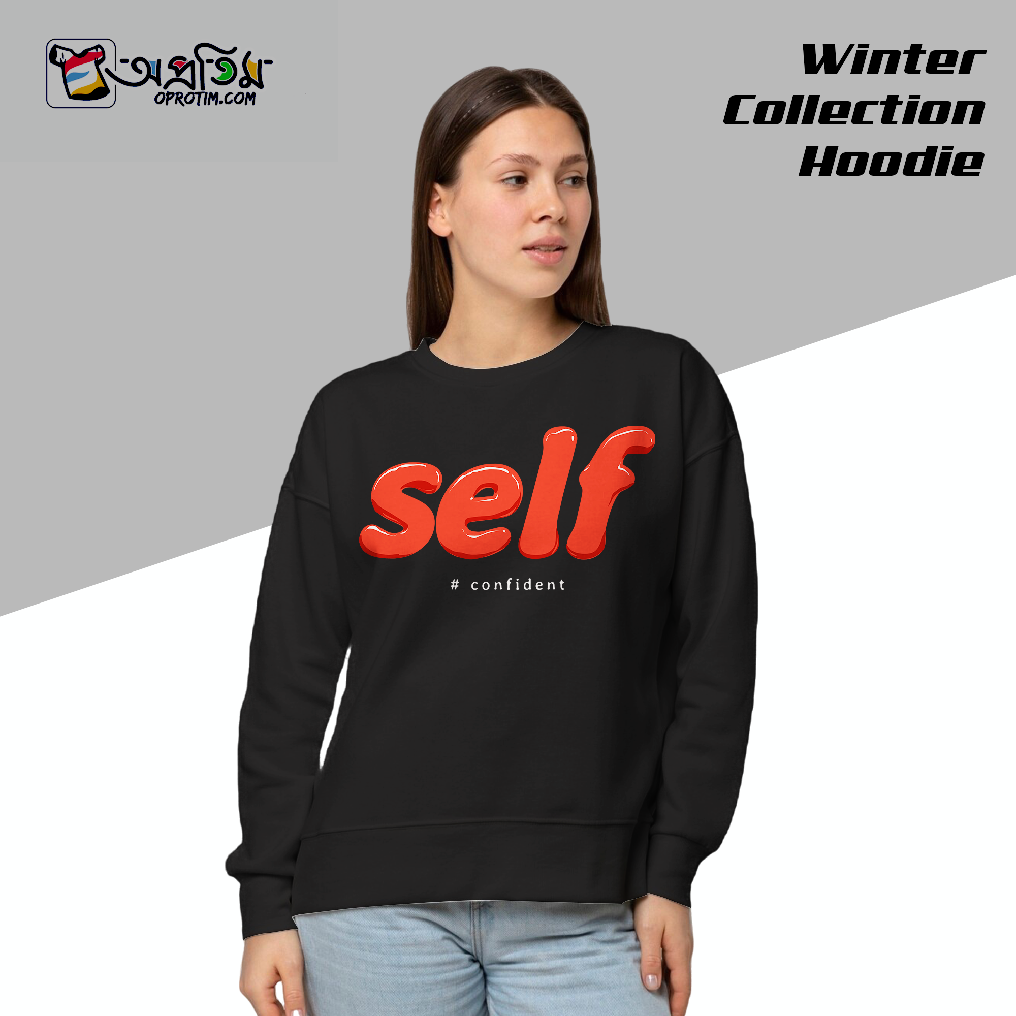 Ladies Black Design Printed Sweatshirt_img_0