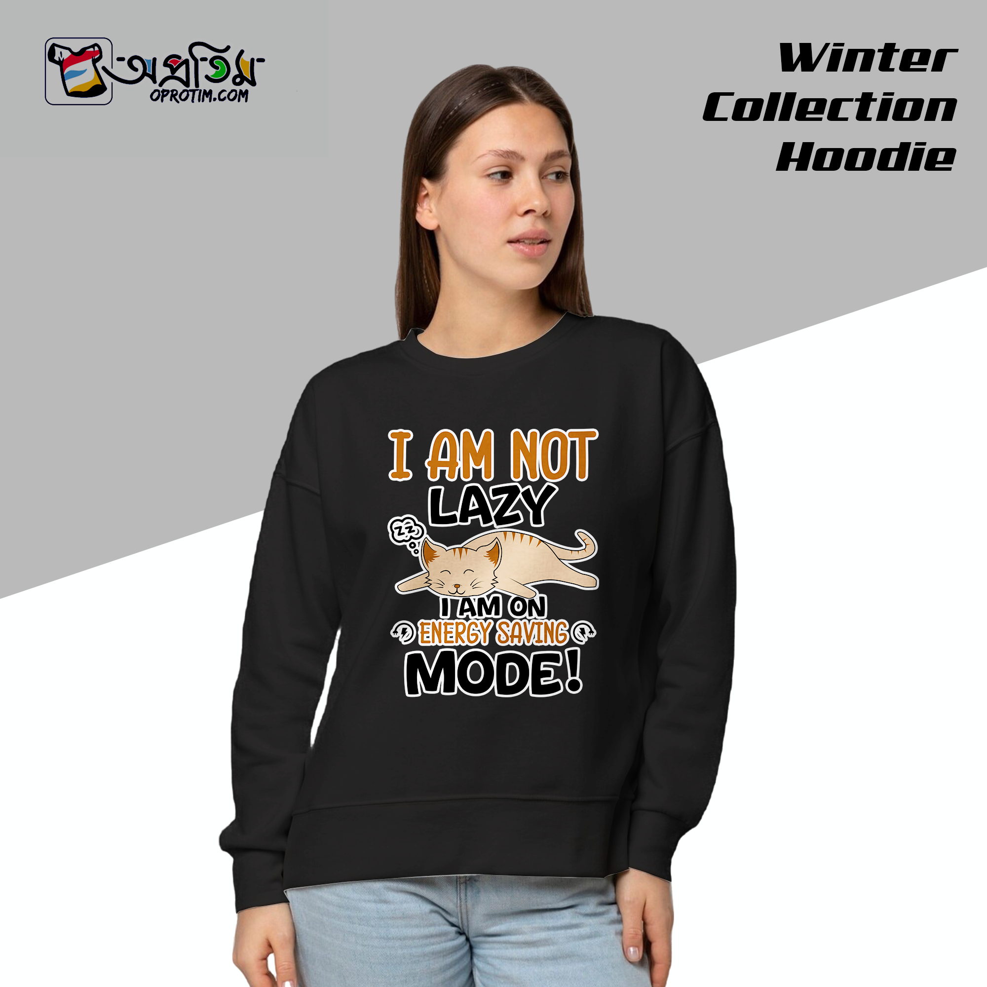 Ladies Black Design Printed Sweatshirt_img_2
