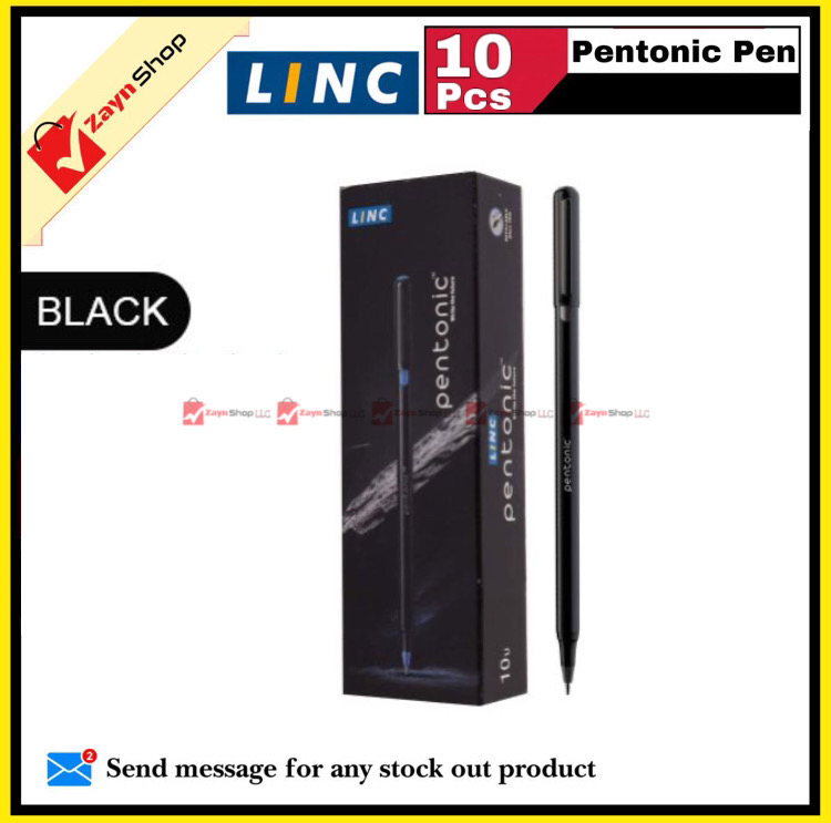 Linc Pentonic Ball Pen 0.7mm pack of 10 pcs - Black/Blue /Red – Black_img_0