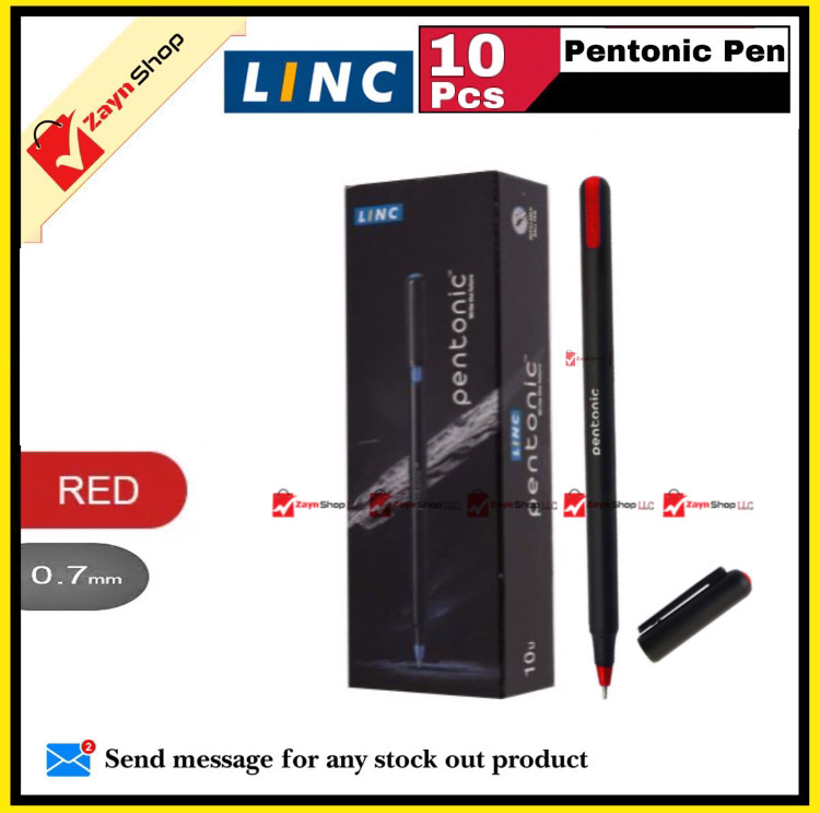 Linc Pentonic Ball Pen 0.7mm pack of 10 pcs - Black/Blue /Red – Black_img_2