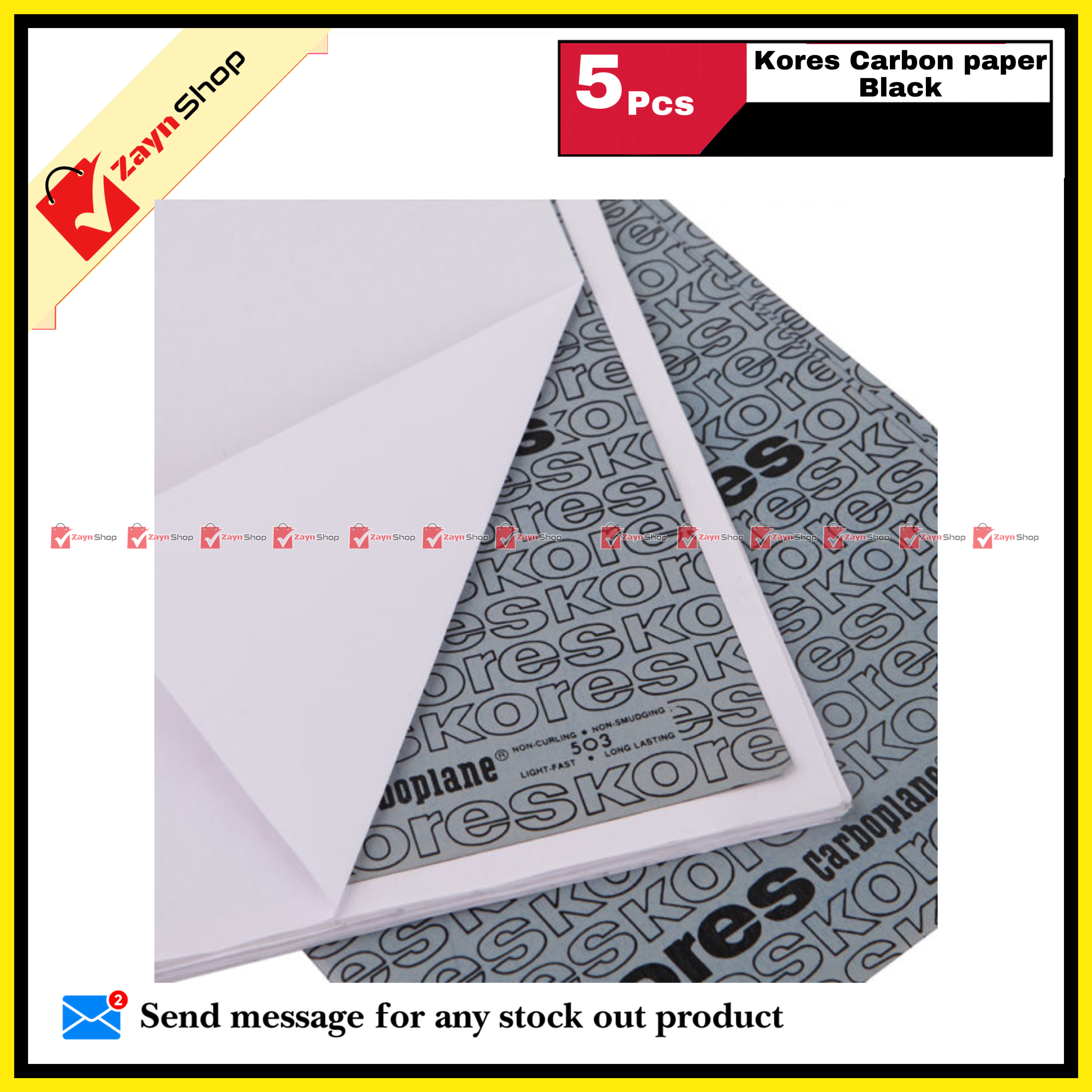 Carbon Paper Kores Long Lasting 5pcs Black_img_0