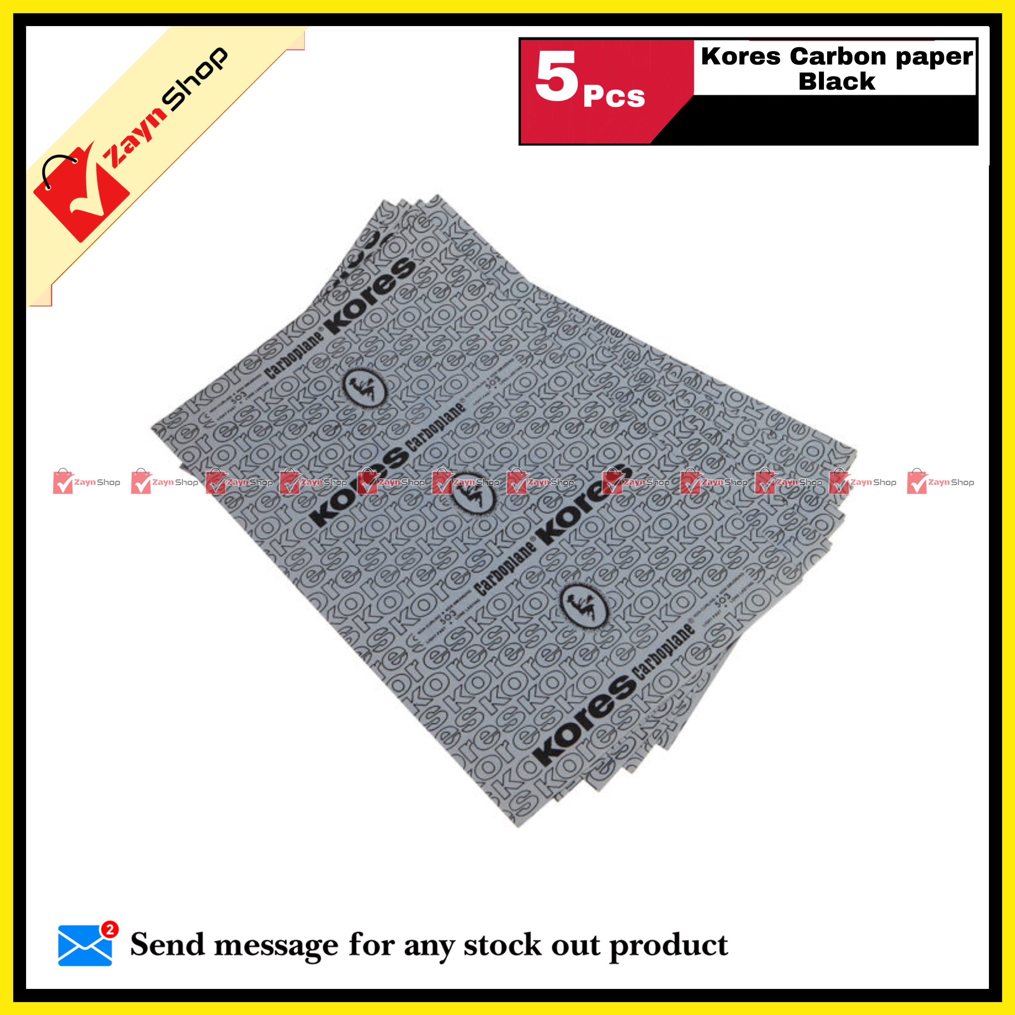 Carbon Paper Kores Long Lasting 5pcs Black_img_1
