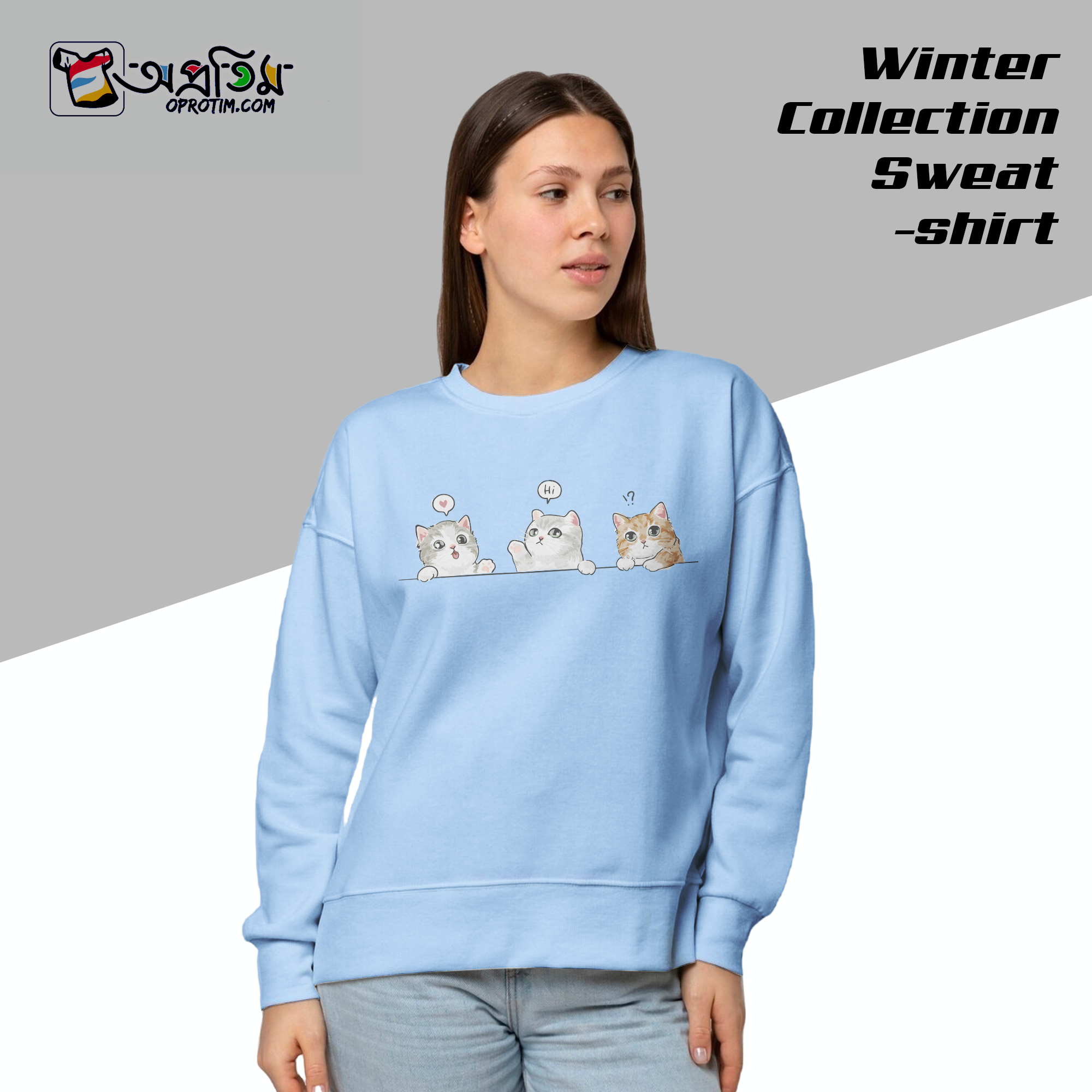 Ladies Black Design Printed Sweatshirt_img_0