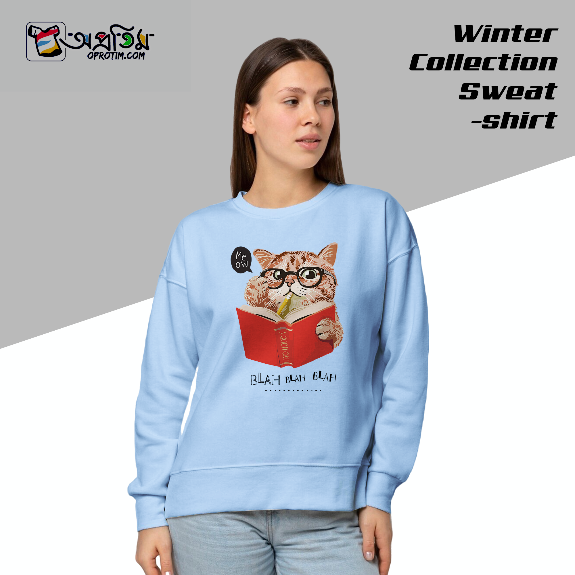 Ladies Black Design Printed Sweatshirt_img_1