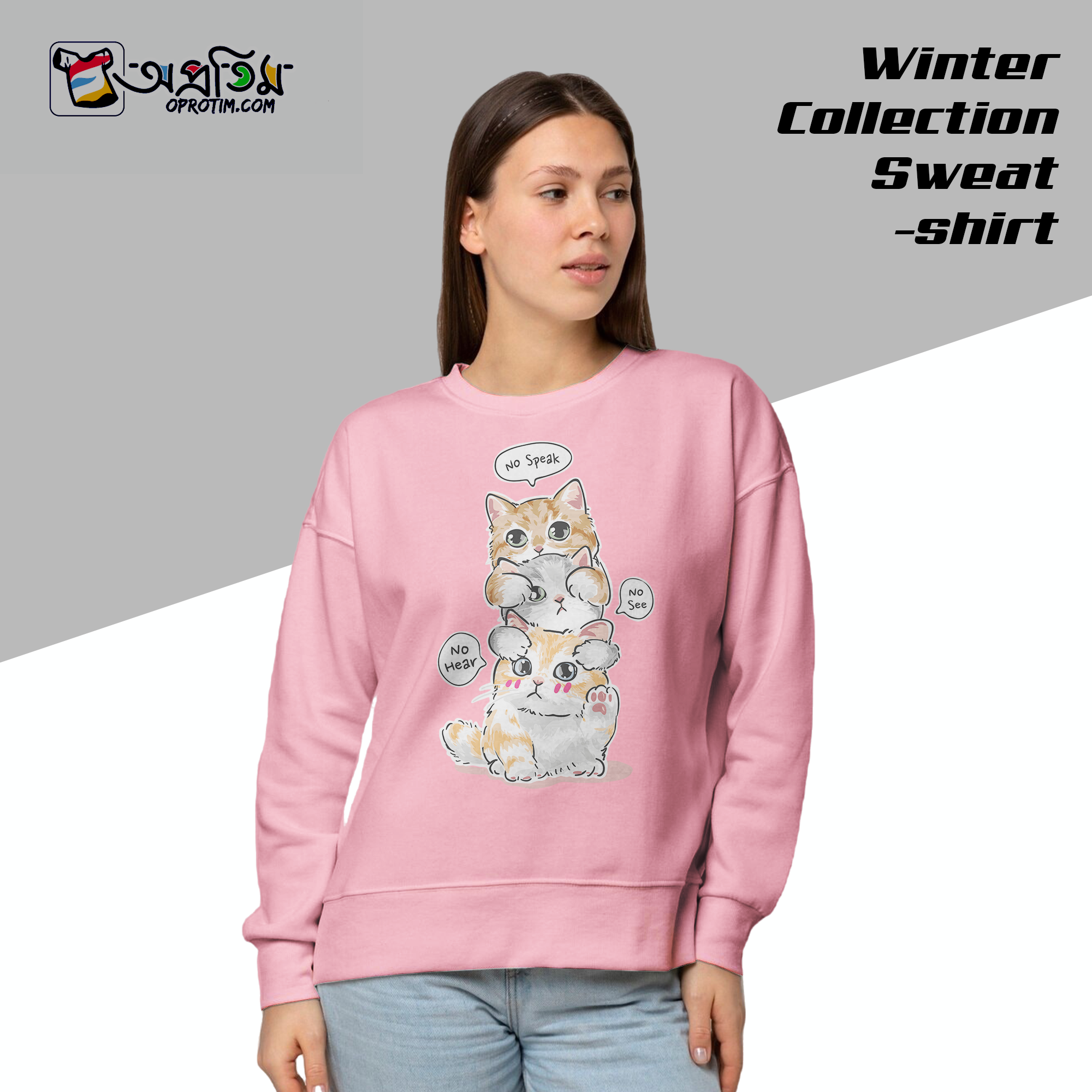 Ladies Black Design Printed Sweatshirt_img_0