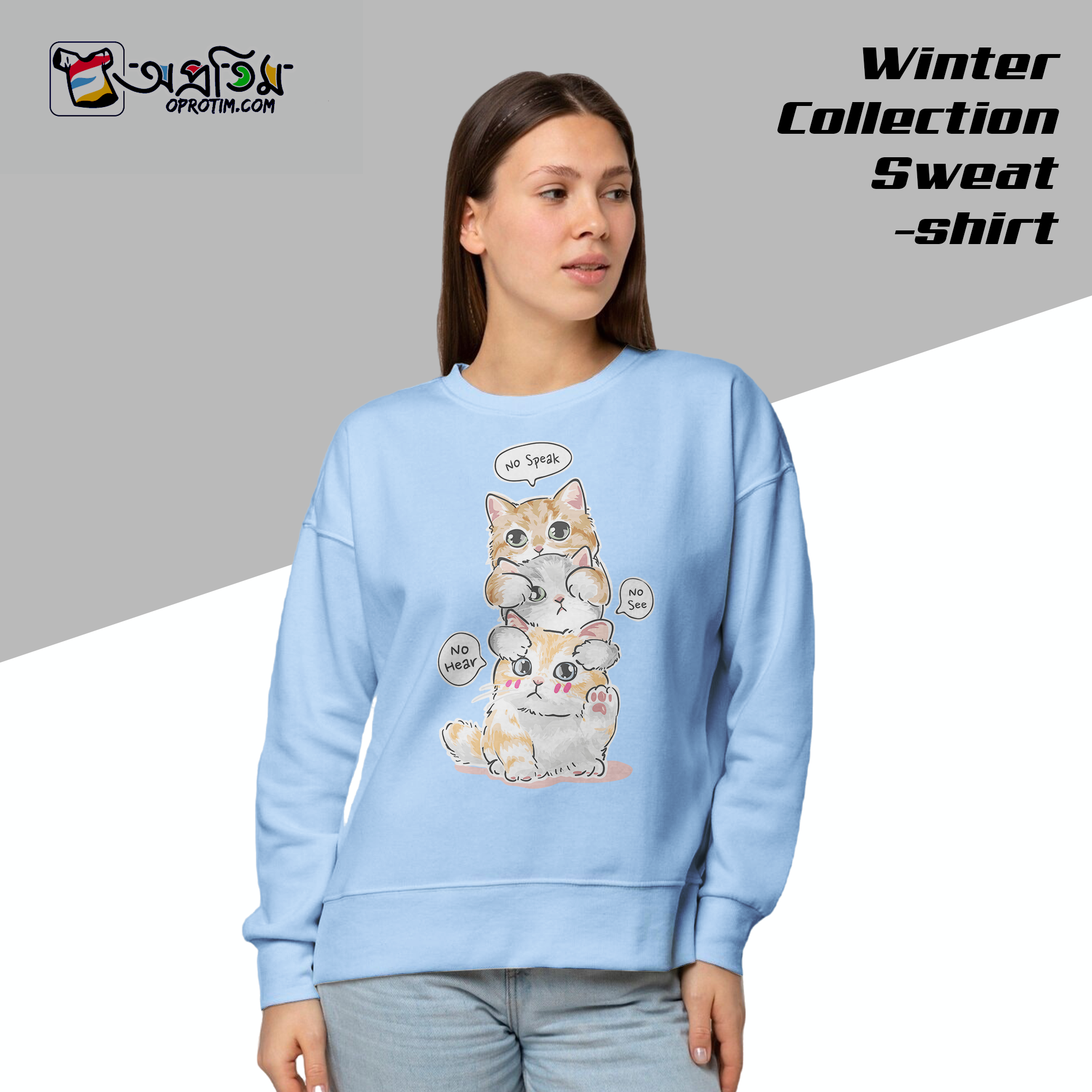 Ladies Black Design Printed Sweatshirt_img_1