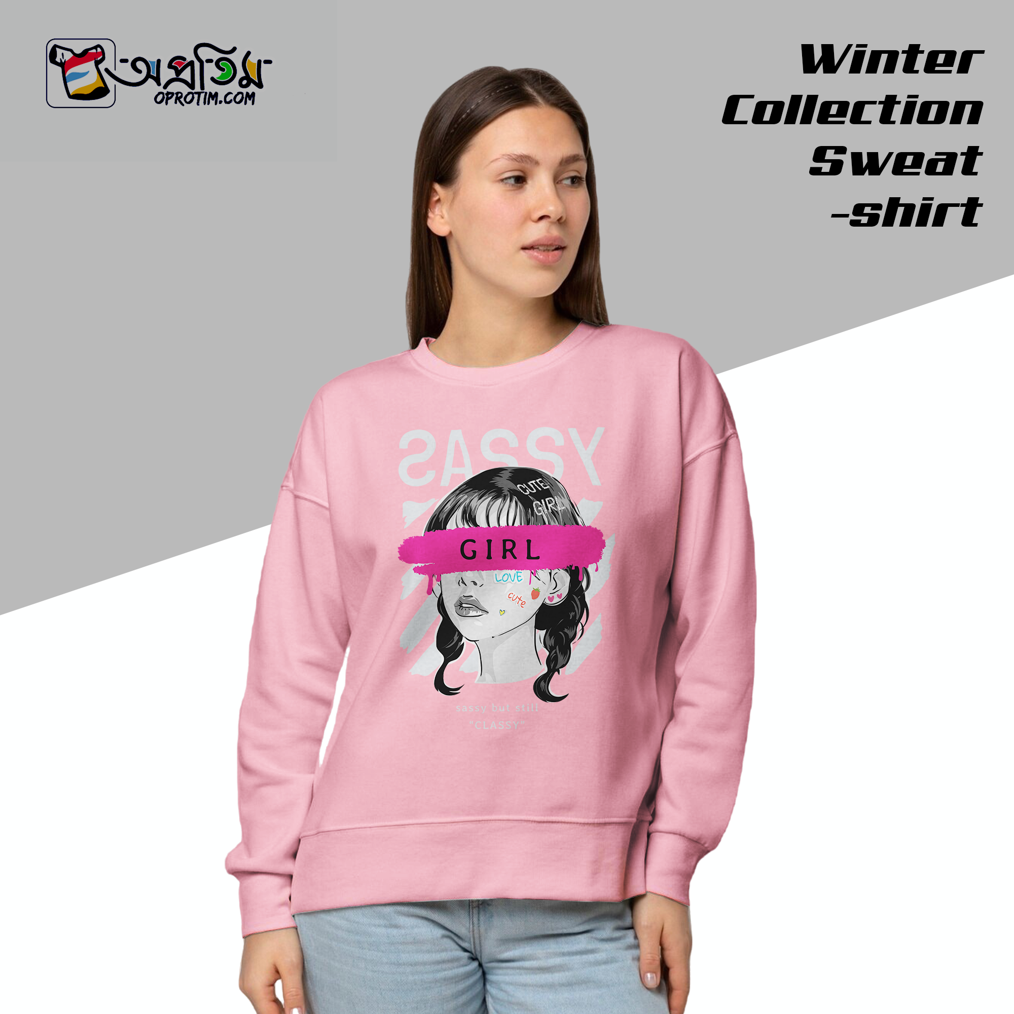 Ladies Black Design Printed Sweatshirt_img_0