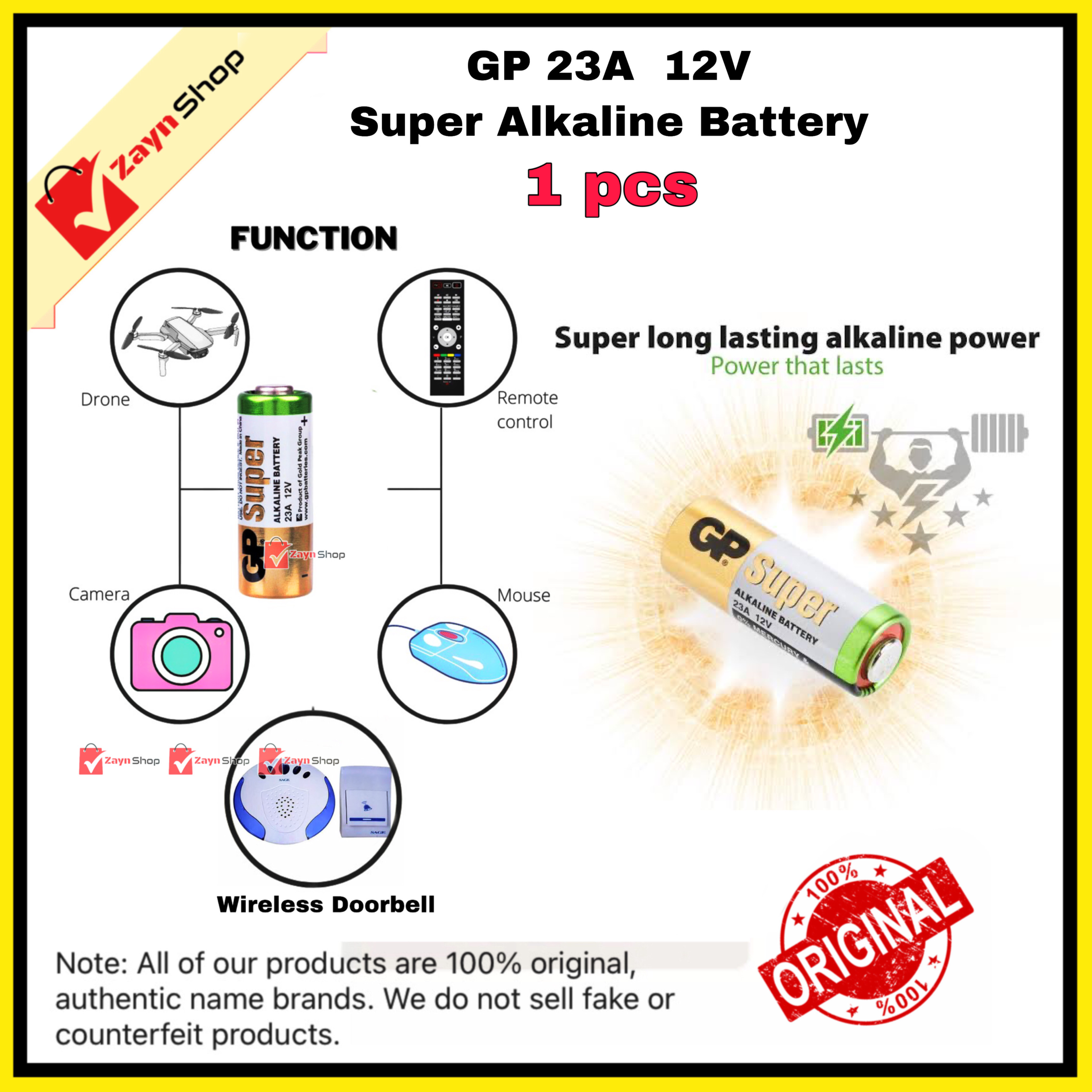 GP 23A 12V Alkaline Battery High Voltage 1pcs Use for Wireless Door Bell / Remote Control/Alarms_img_1