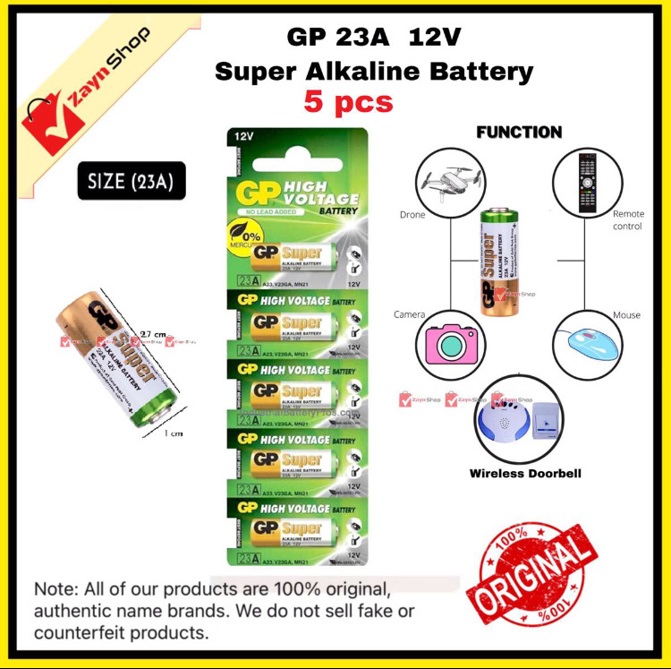 GP 23A 12V Alkaline Battery High Voltage 5pcs Used for Wireless Door Bell / Remote Control/Alarms_img_0