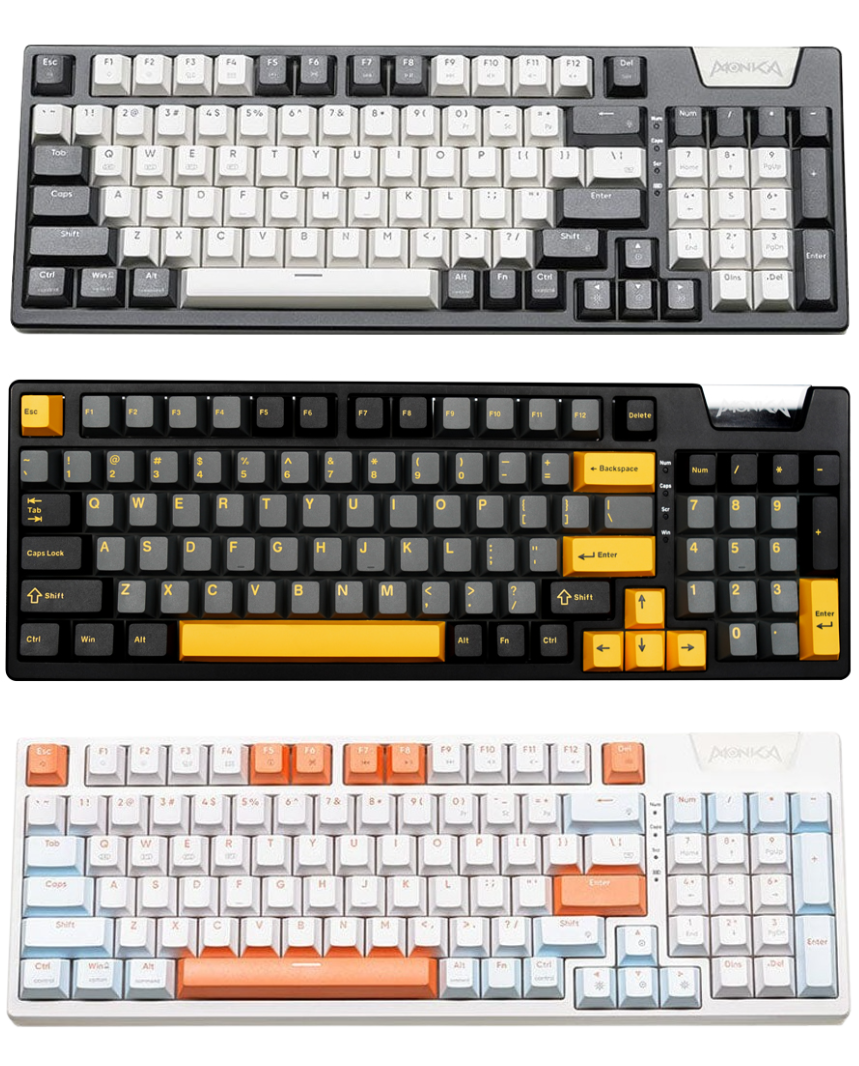 MONKA AE98 Tri-Mode Gasket Hotswappable RGB Mechanical Keyboard_img_0
