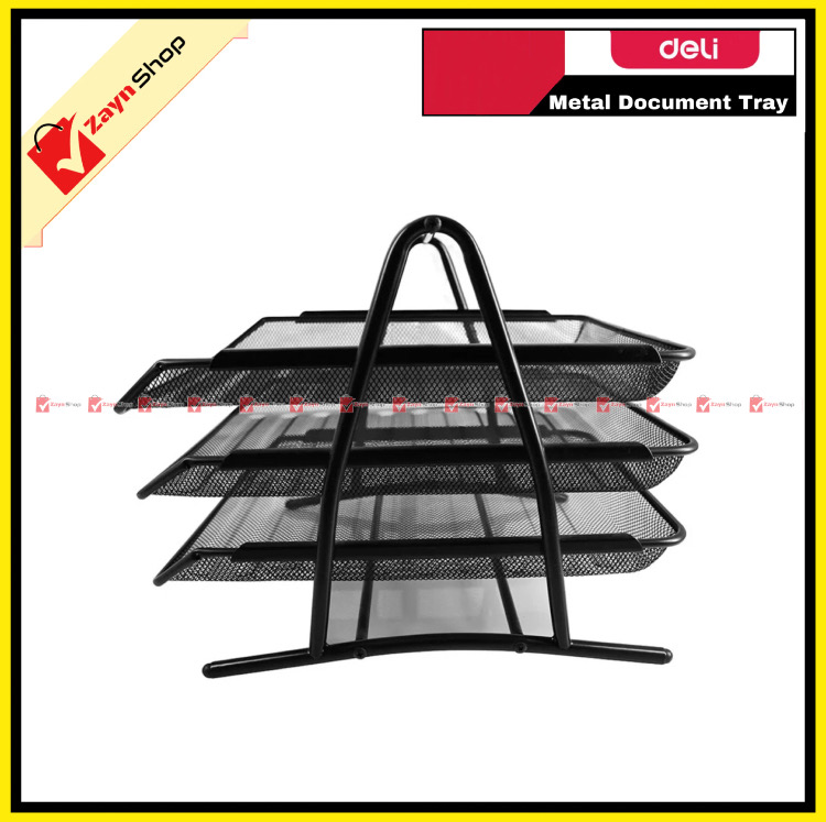 Deli 9181 Metal Document File Tray (3 Layer)_img_1