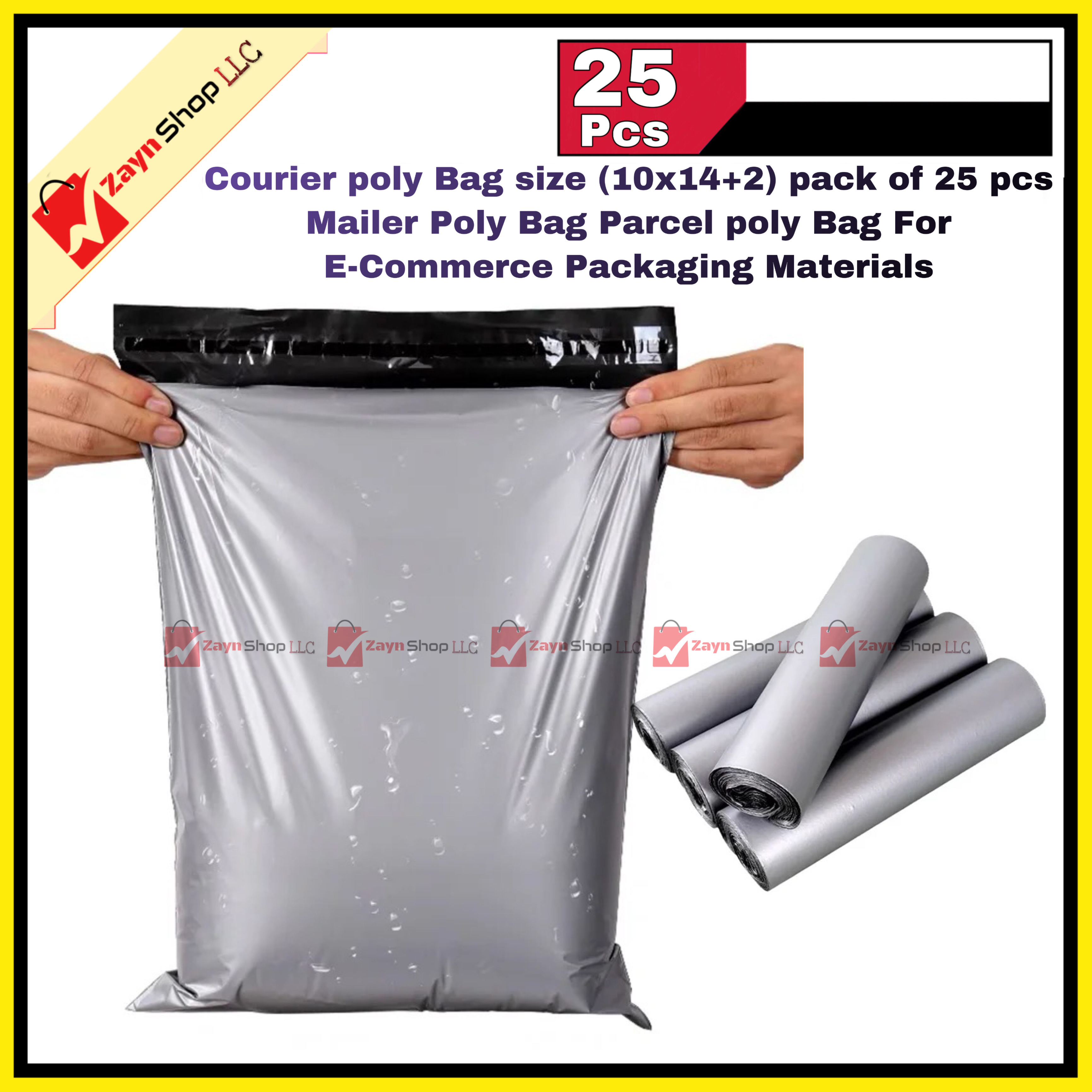 Courier poly Bag size (10x14+2) pack of 25 pcs Mailer Poly Bag Parcel poly Bag For E-Commerce Packaging Materials_img_1