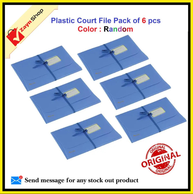 Good Luck Plastic Court File  Pack of 6 pcs Random Color_img_0