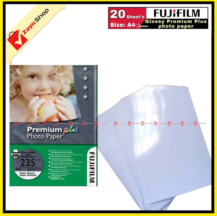Photo Paper A4 Size Super Glossy 180Gsm 20 Sheets/ Fujifilm Glossy Photo Paper 20 pages_img_0