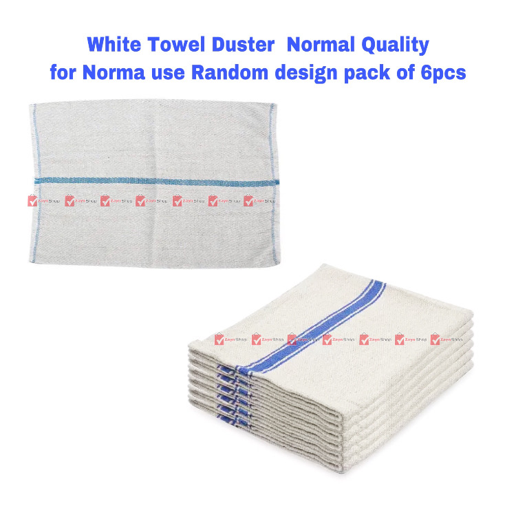 Cleaning cloth Towel Duster white Normal Quality for Norma use Random design pack of 6pcs_img_0