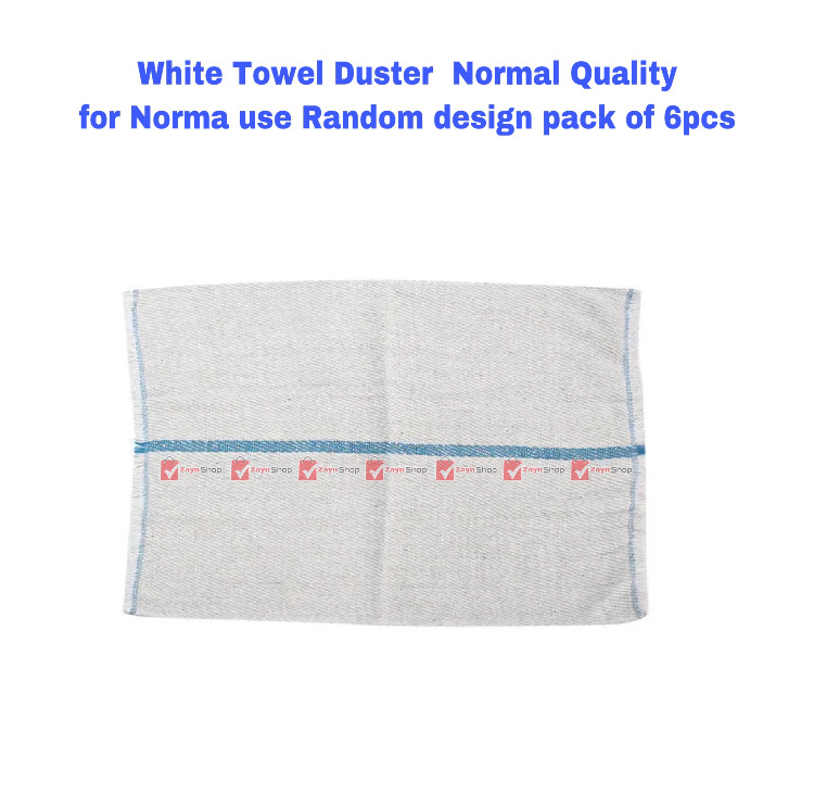 Cleaning cloth Towel Duster white Normal Quality for Norma use Random design pack of 6pcs_img_1
