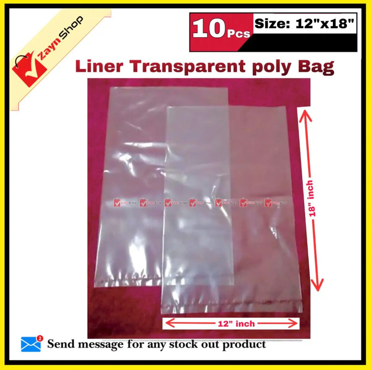 Liner Transparent poly Bag Size 12x18 Trash Bag 10 pcs_img_0