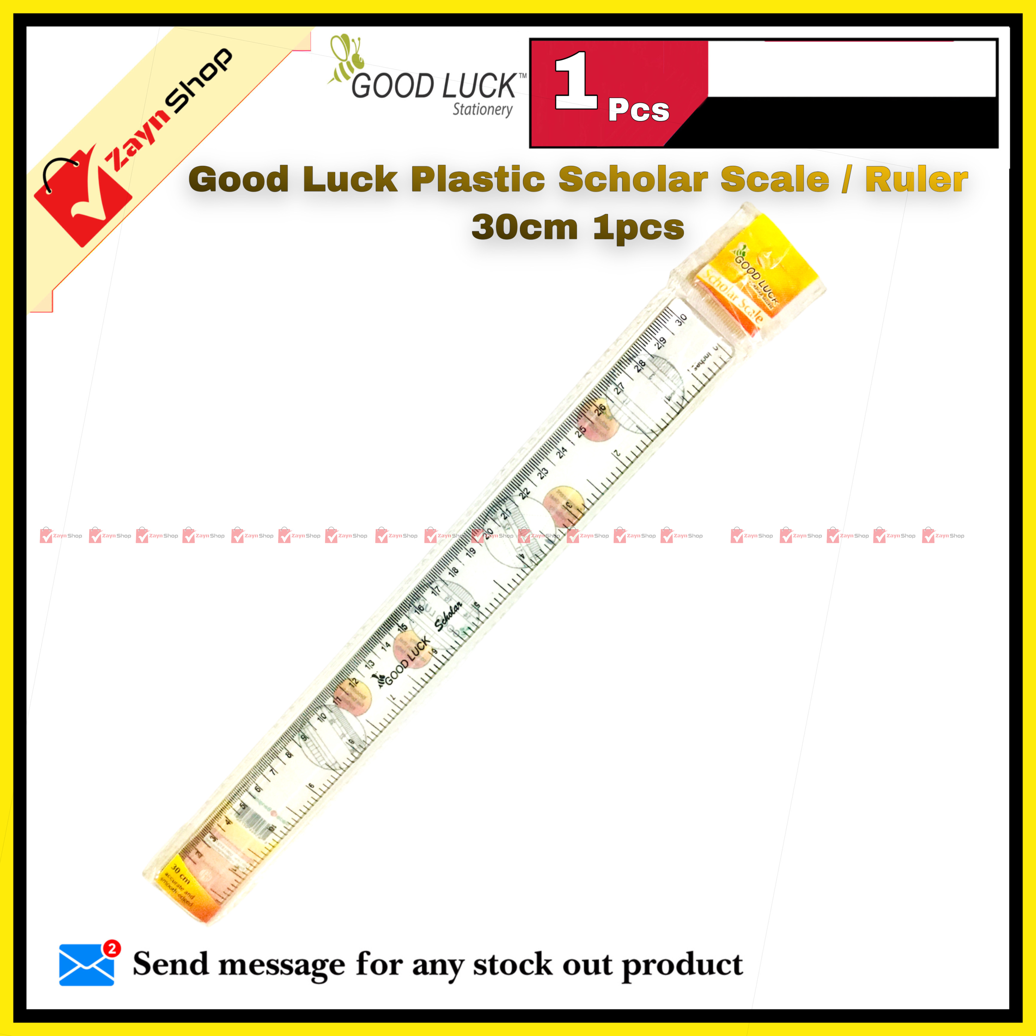 Good Luck Plastic Scholar Scale / Ruler  30cm 1pcs_img_0