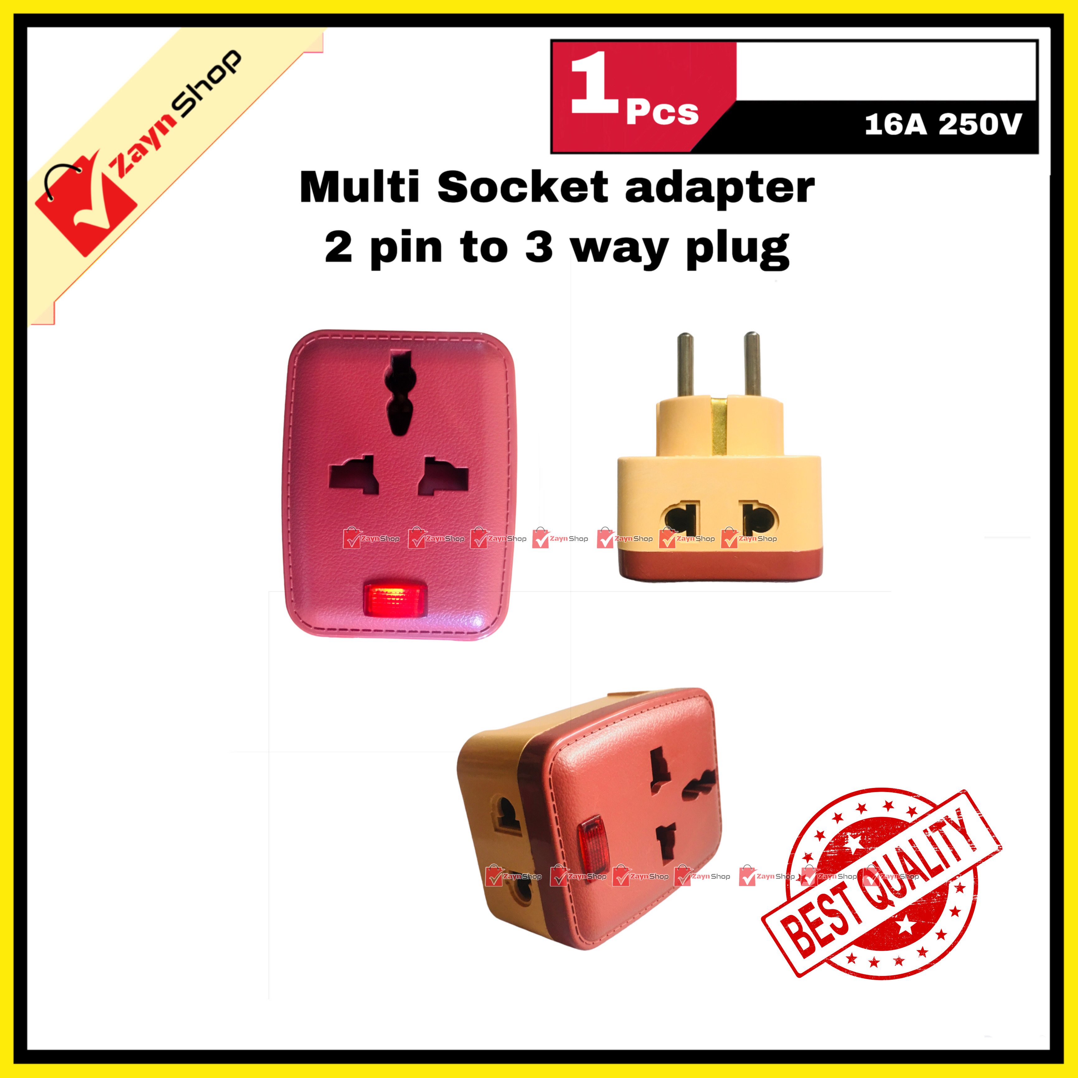 Multi Socket Plug Adapter 250V 16A 2 Pin Power Plug To 3 Way 3 Point Socket Converter With LED Indicator 1pcs_img_1