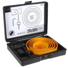 TOLSEN 8pcs Hole Saw Set 64-127mm Wood Plastic Boring Drill Circle Cutter Set 75866