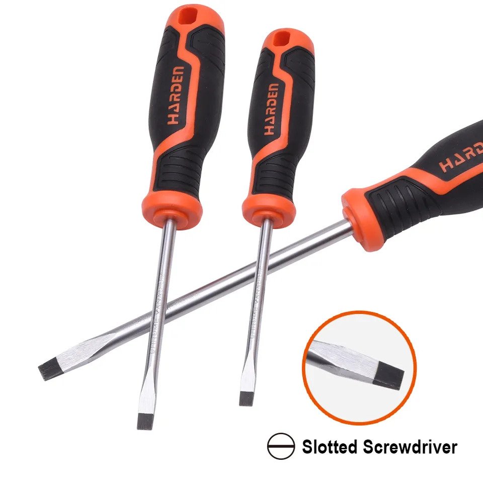 HARDEN Slotted Magnetic Screwdriver ( 1.5" | 4" | 6" | 8" | 10" | 12" ), Flat Screw driver with strong magnet & CRV; Model: 550251 | 550253 | 550255 | 550256 |  550257 | 550258_img_4